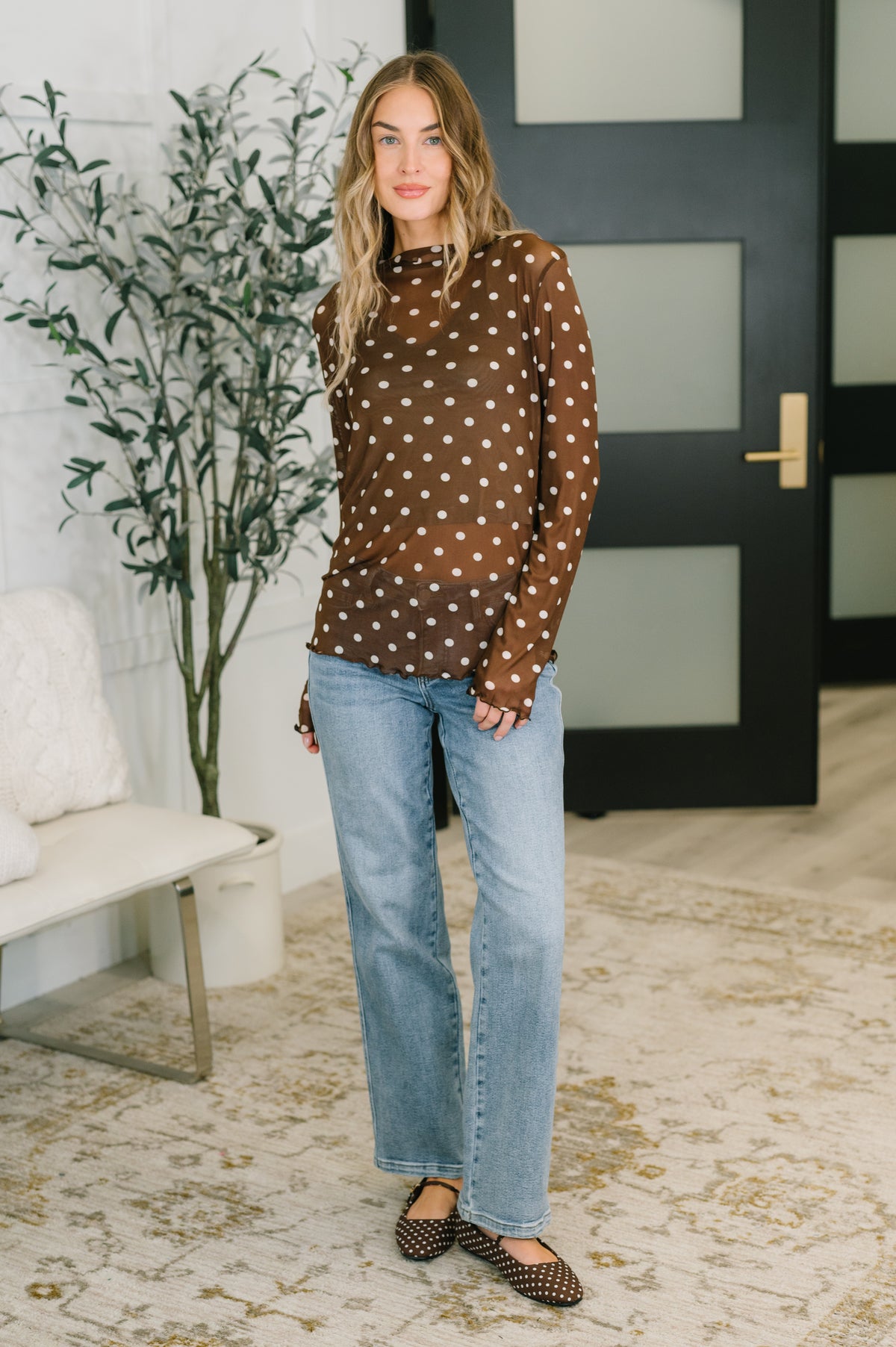 Pretty Woman Polka Dot Mesh Layering Top - 11/3/2026