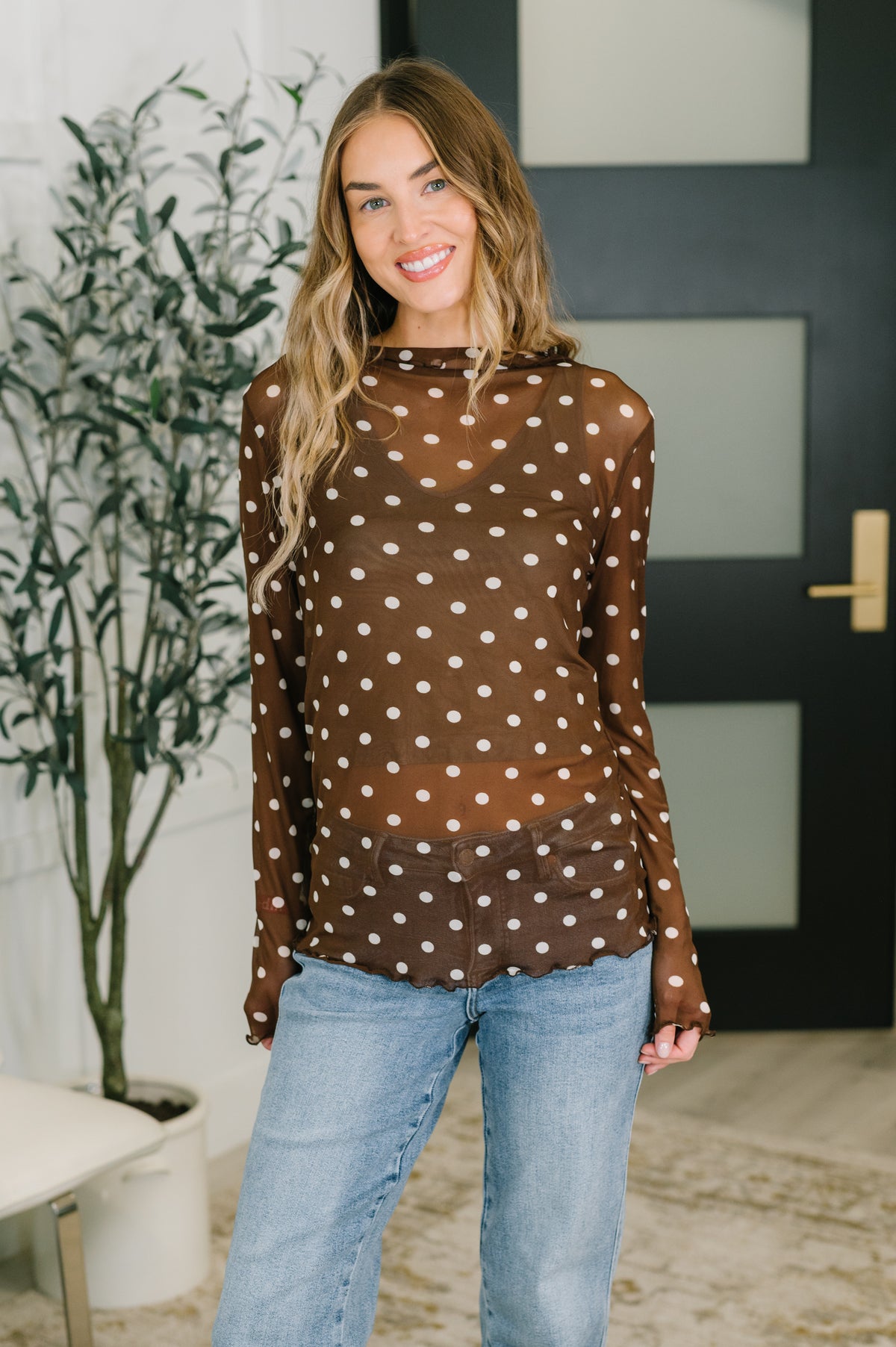 Pretty Woman Polka Dot Mesh Layering Top - 11/3/2026