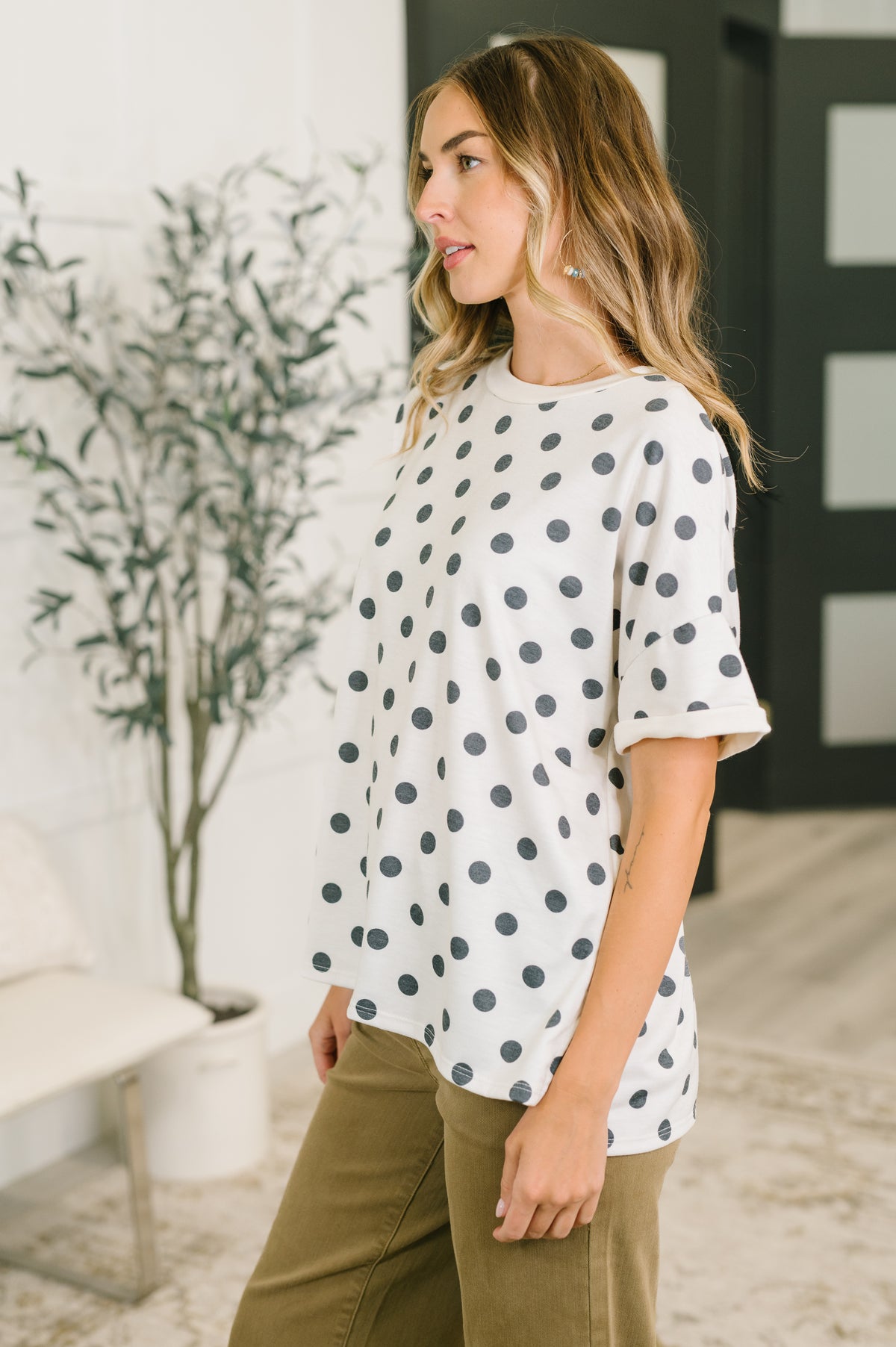Pretty in Polka Oversized Drop Shoulder Tee - 7/7/2026