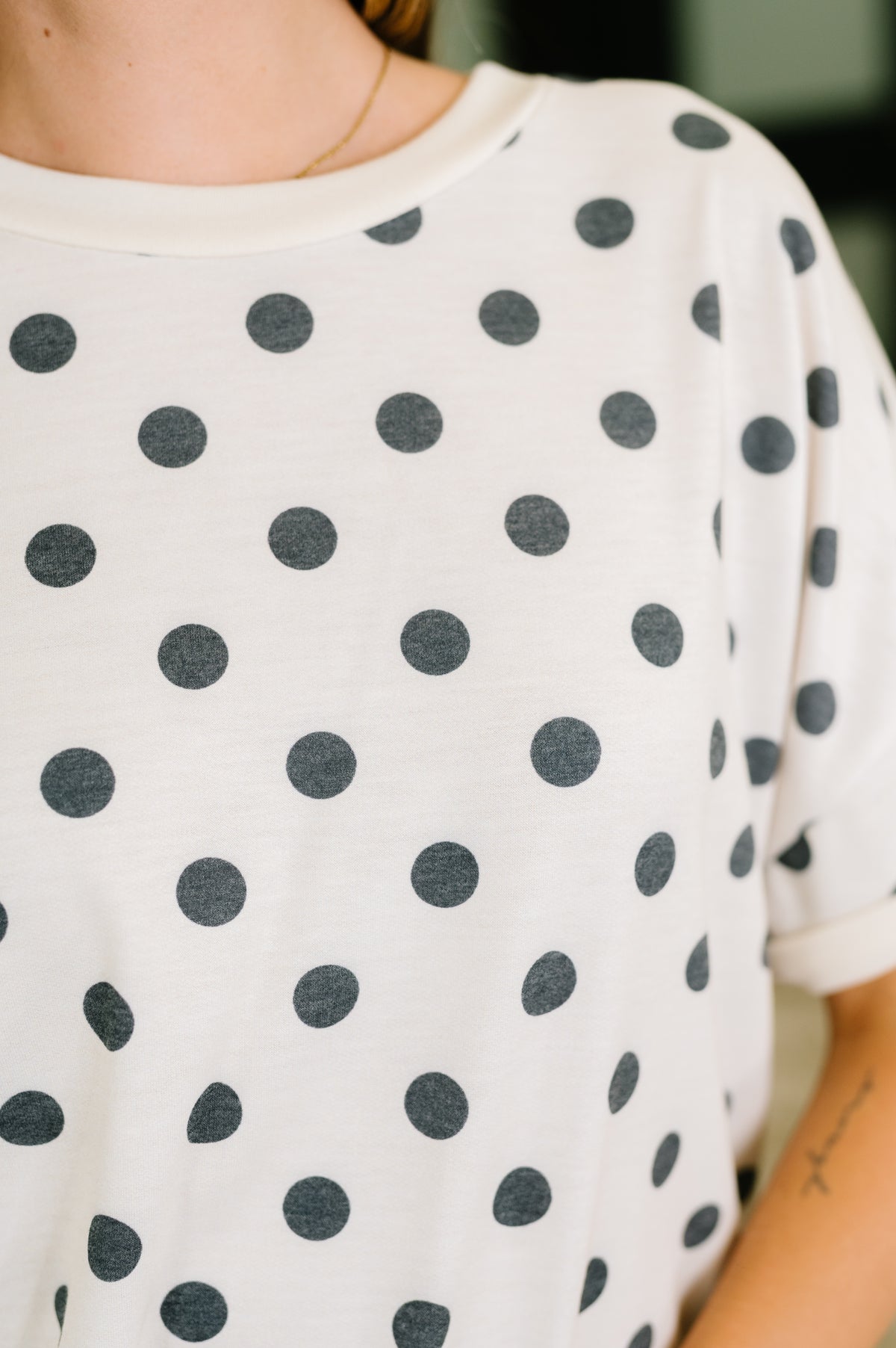 Pretty in Polka Oversized Drop Shoulder Tee - 7/7/2026