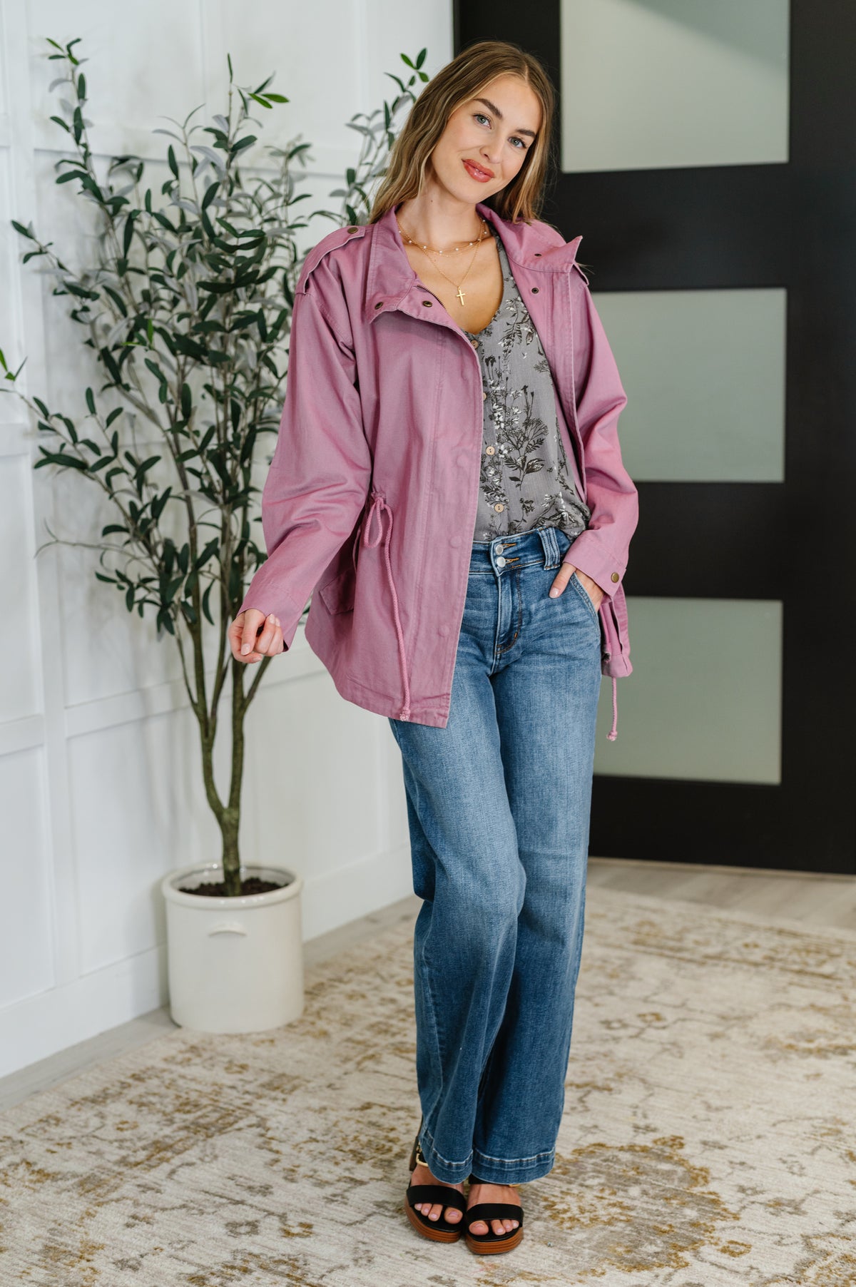 Puddle Jumper Full Front Zip Up Jacket in Mauve - 8/19/2025