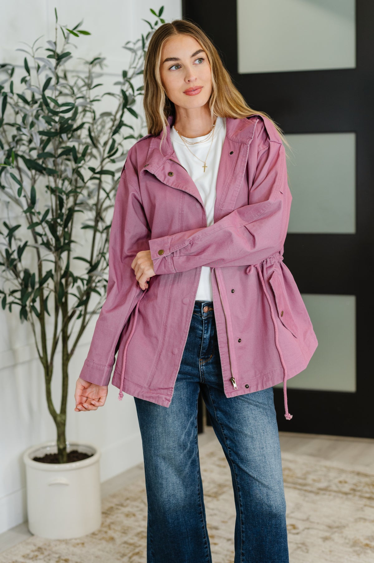 Puddle Jumper Full Front Zip Up Jacket in Mauve - 8/19/2025
