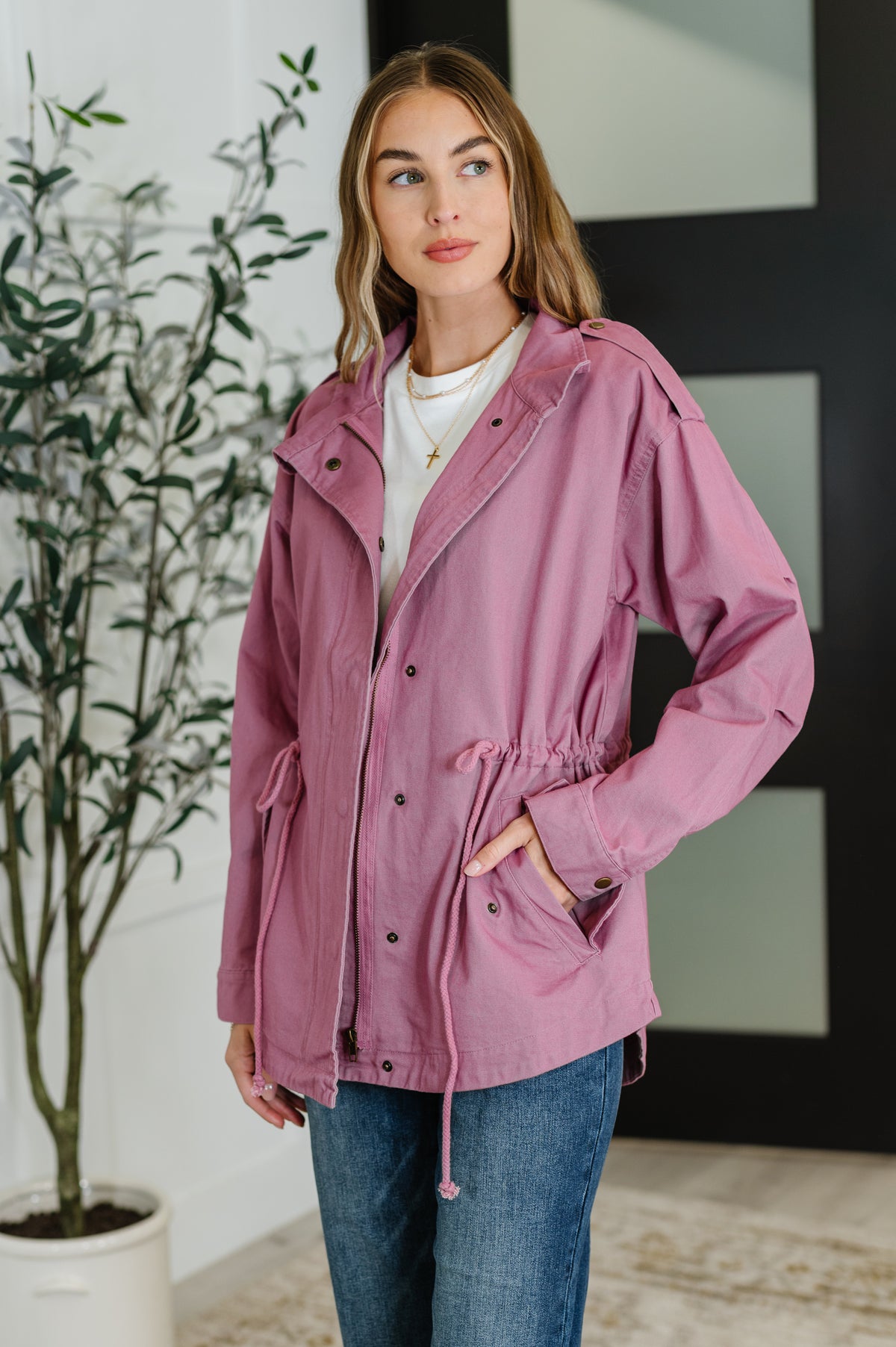 Puddle Jumper Full Front Zip Up Jacket in Mauve - 8/19/2025