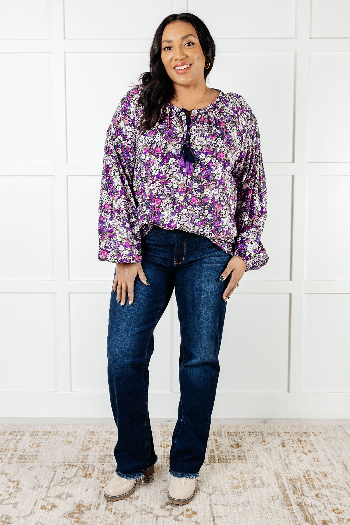 Pulled Together Ditsy Floral Bubble Sleeve Blouse - 12/31/2024