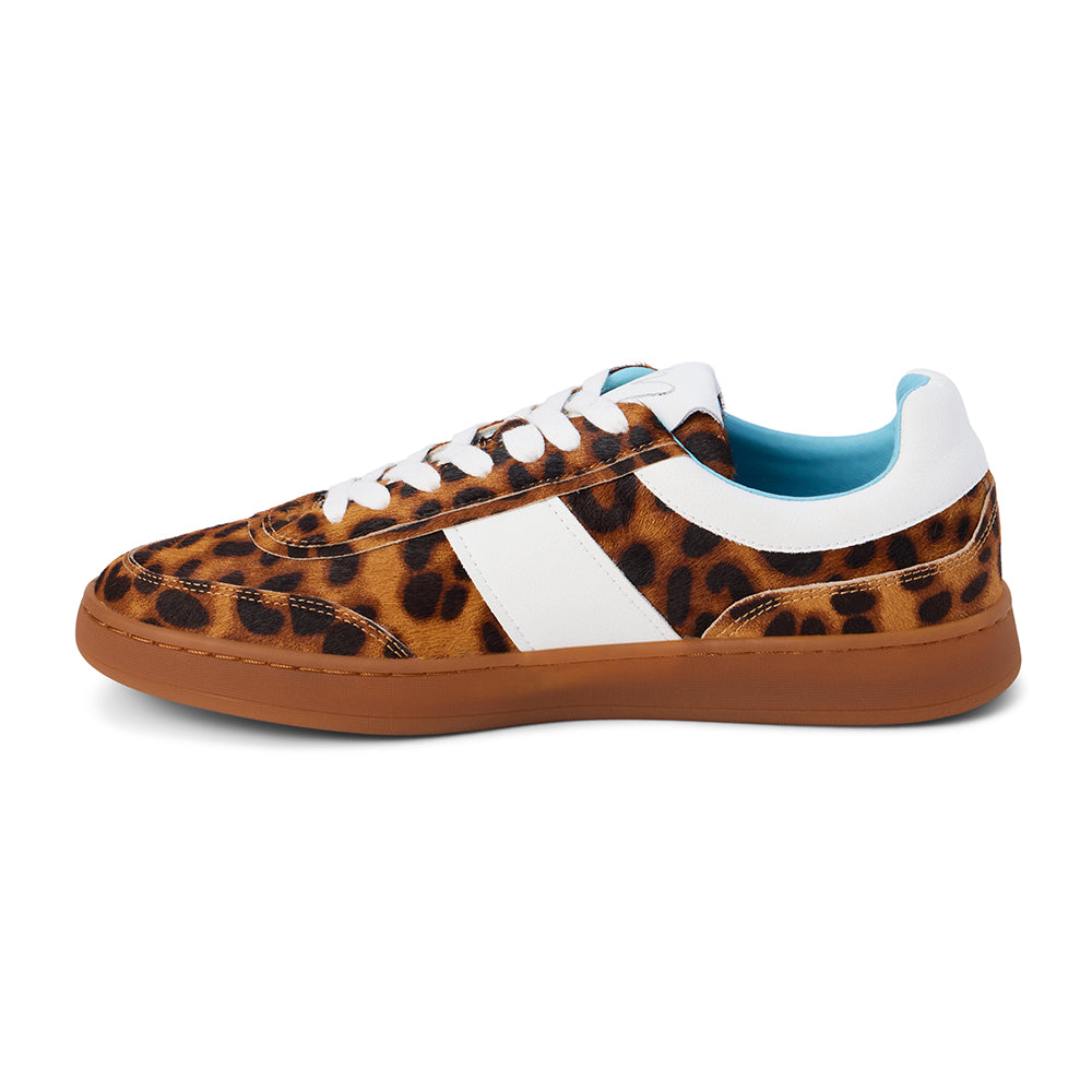 Quincy Low-Top Sneaker in Tan Leopard
