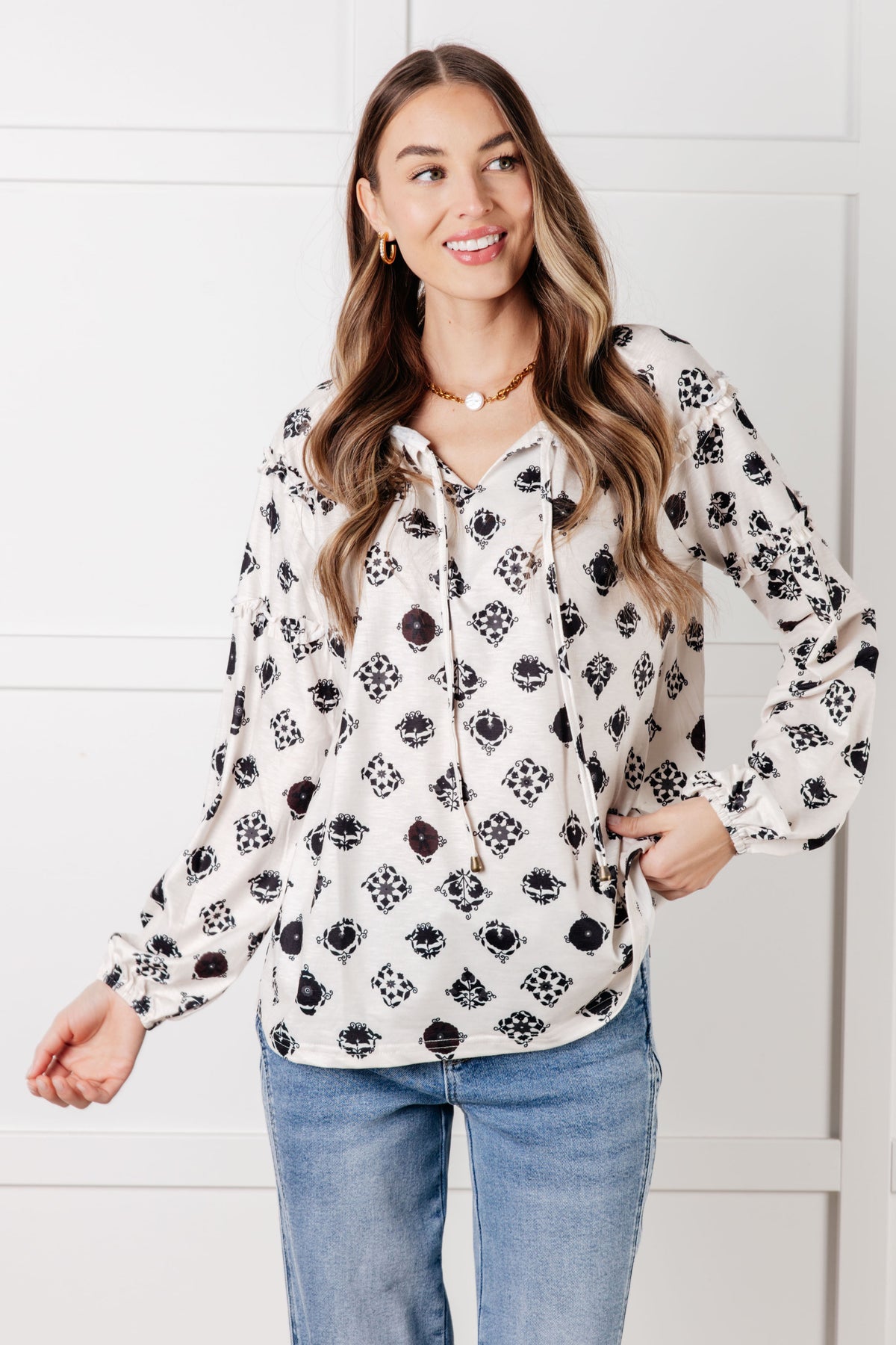 Quick Follow Up Floral Tile Blouse - 1/21/2025