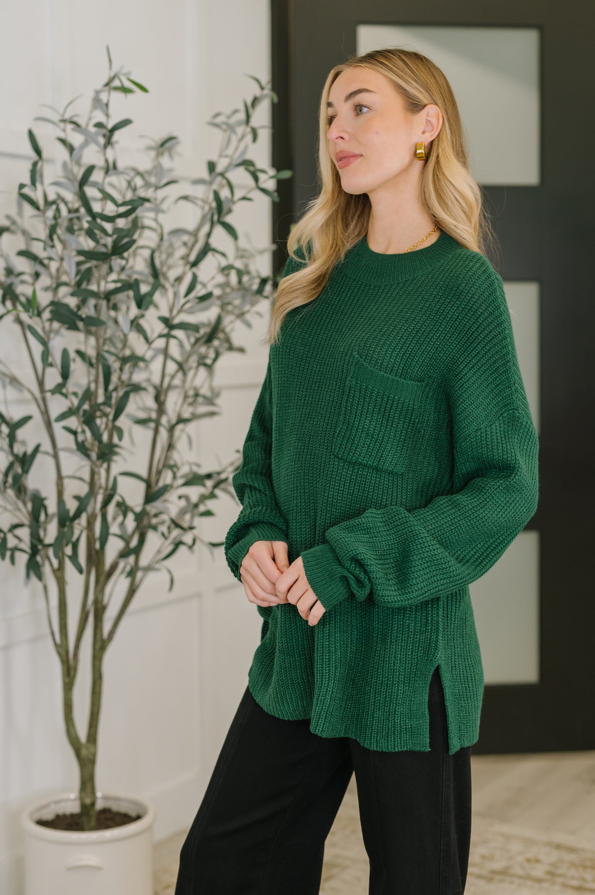 Quick Nap Textured Pullover in Hunter Green - 11/14/2025