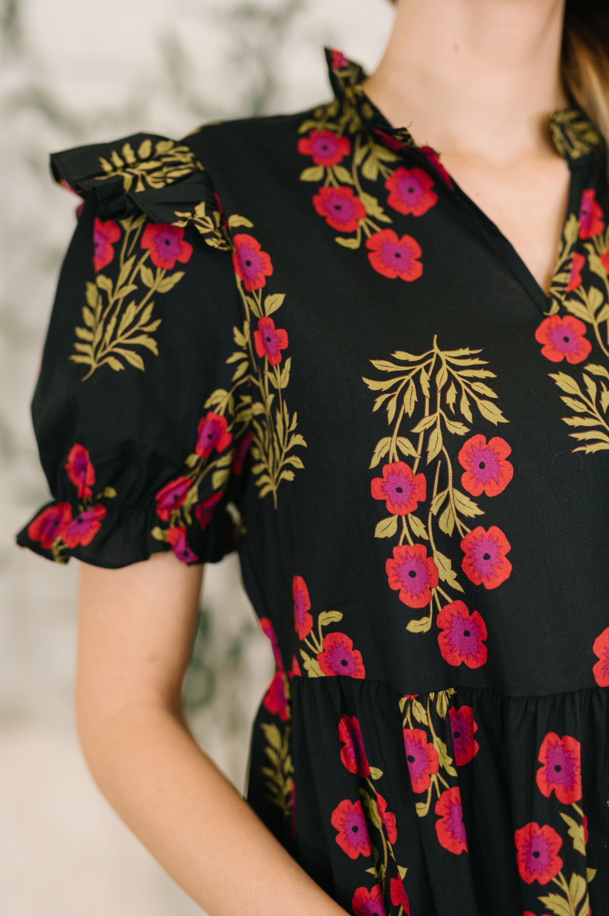 Quiet Life Notch Neck Tiered Dress in Black - 3/10/2026