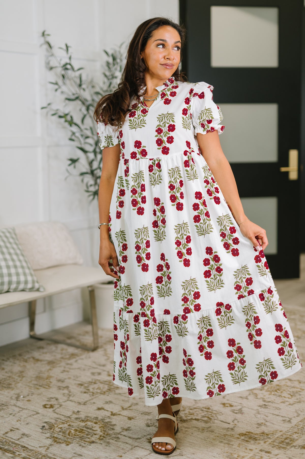 Quiet Life Notch Neck Tiered Dress in White - 5/5/2026 NEW
