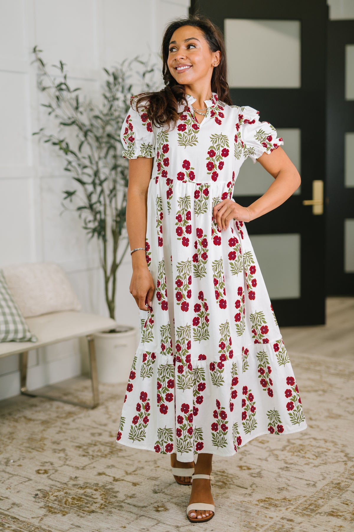 Quiet Life Notch Neck Tiered Dress in White - 5/5/2026 NEW