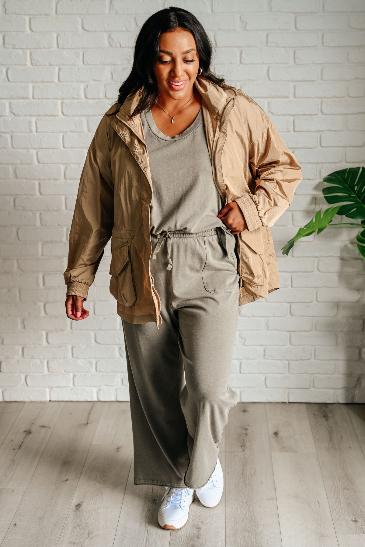 Rain, Rain Go Away Parachute Jacket in Camel - 8/15/2024