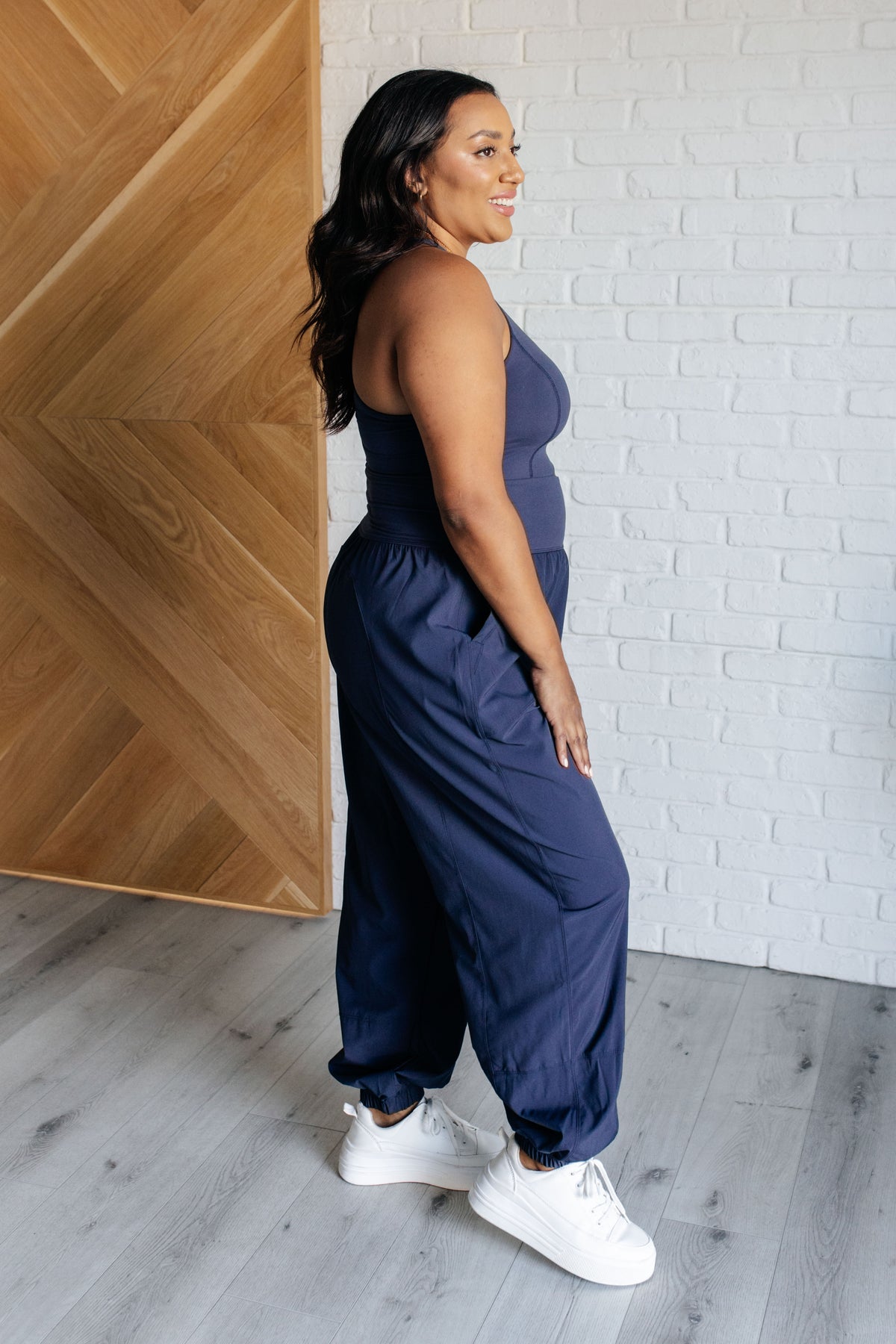 Raising Heart Rate Cut Out Jumpsuit in Navy - 10/17/2024