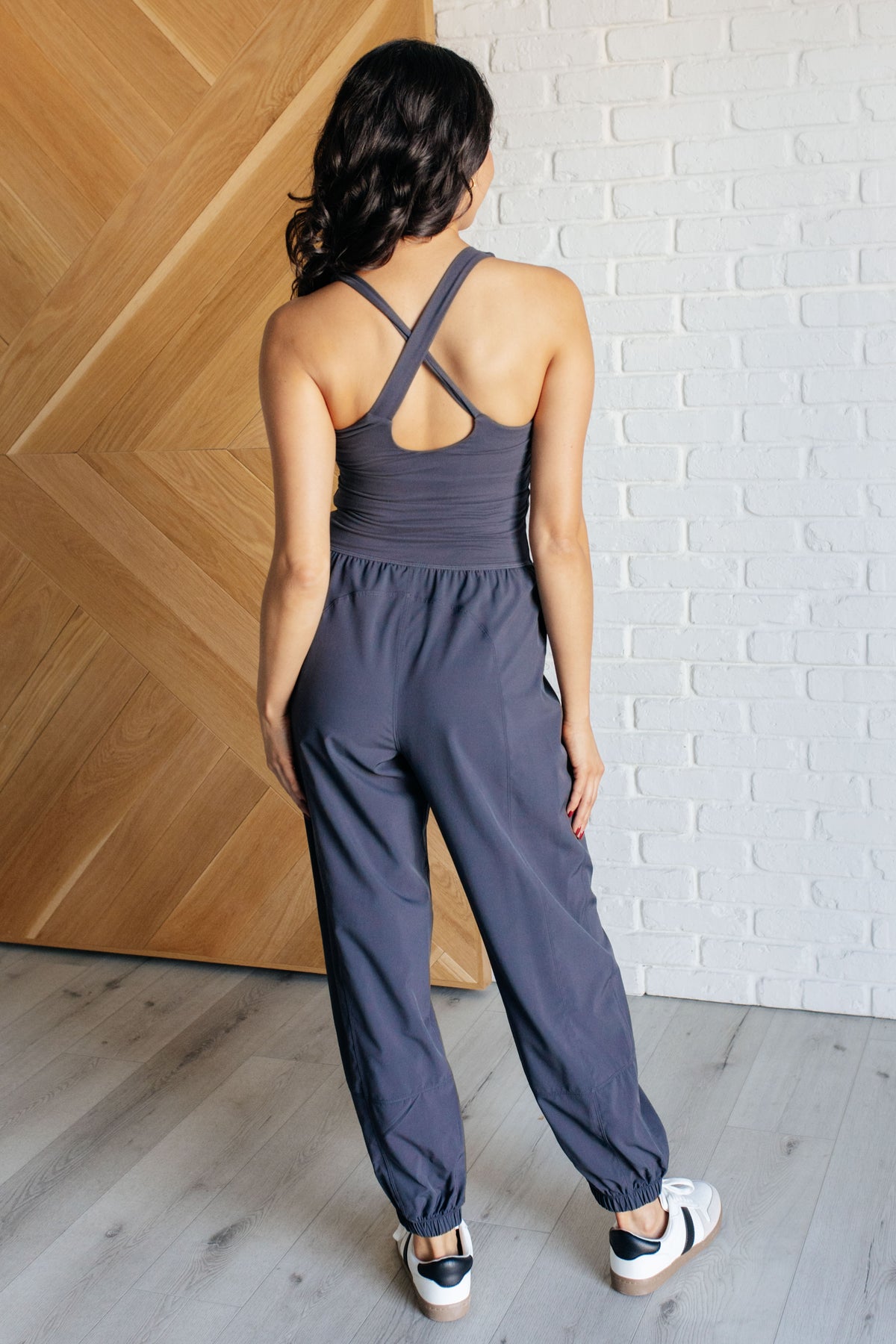 Raising Heart Rate Cutout Jumpsuit in Charcoal - 10/17/2024