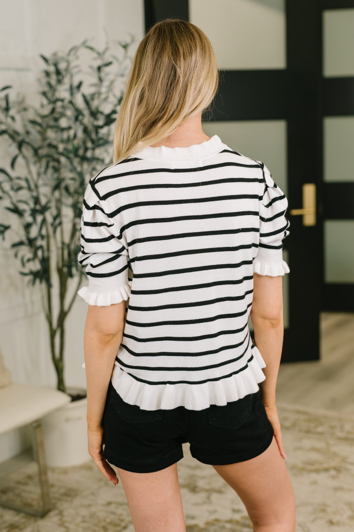Rational Ruffle Textured Knit Blouse - 9/15/2026