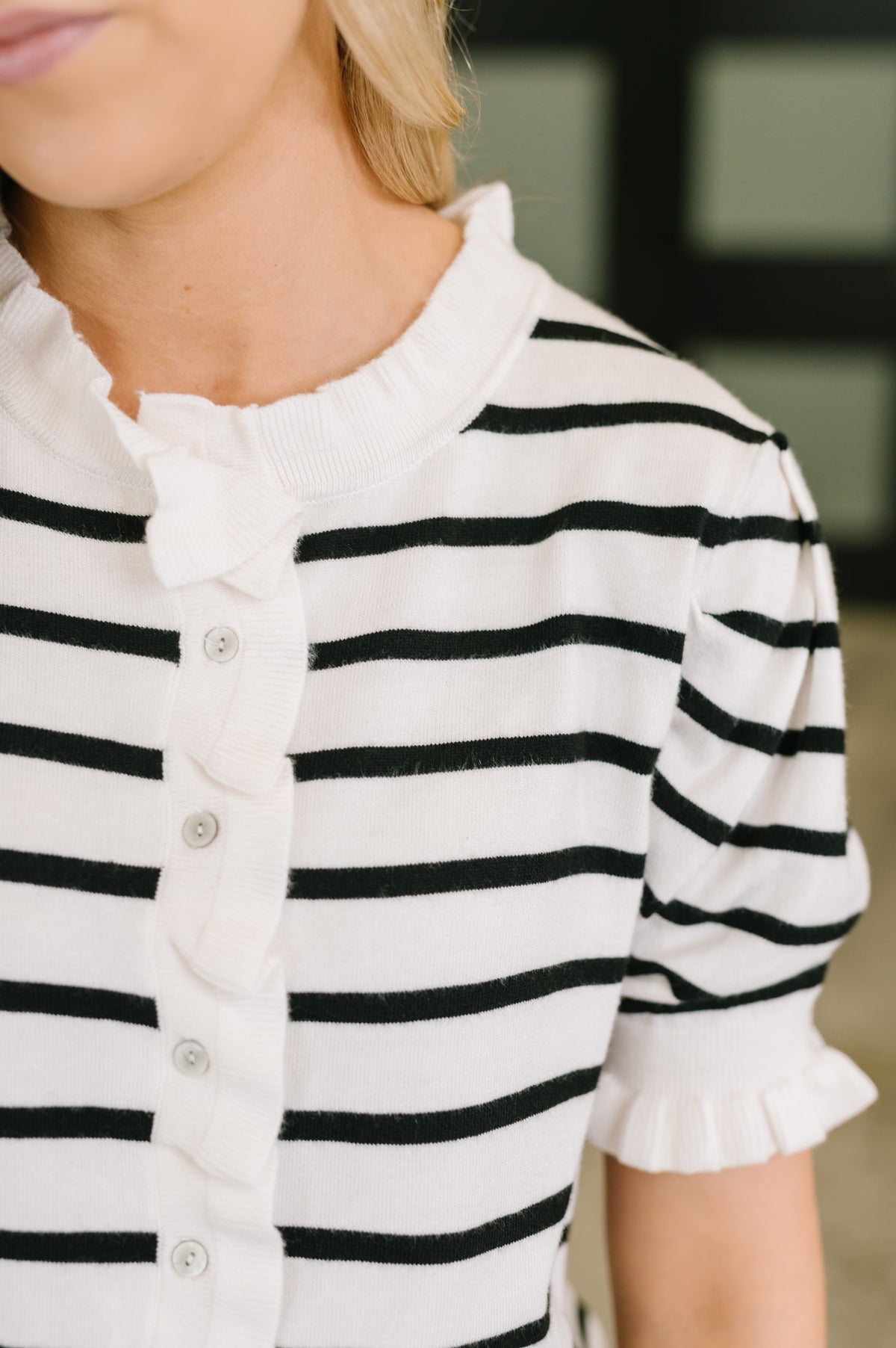 Rational Ruffle Textured Knit Blouse - 9/15/2026