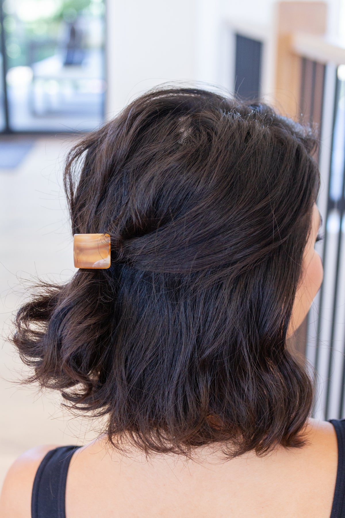 Rectangle Cuff Hair Tie Elastic in Amber - 10/26/2026