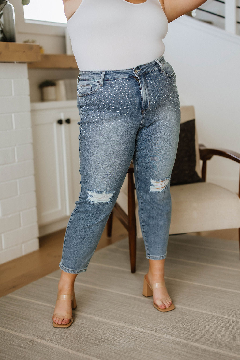 Reese Rhinestone Slim Fit Jeans - 5/25/2023