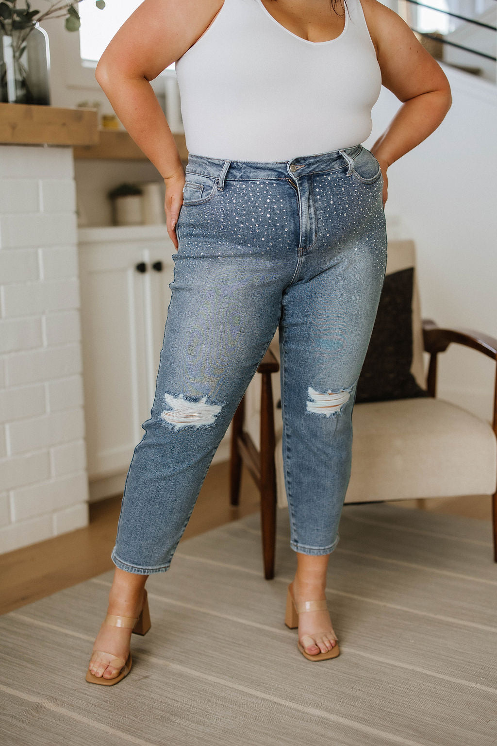 Reese Rhinestone Slim Fit Jeans - 5/25/2023