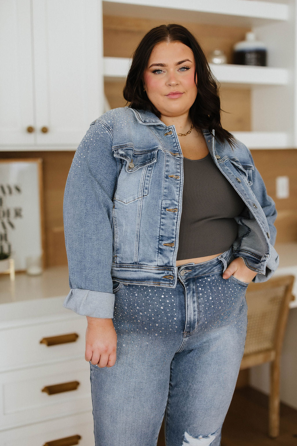 Reese Rhinestone Denim Jacket - 5/25/2023