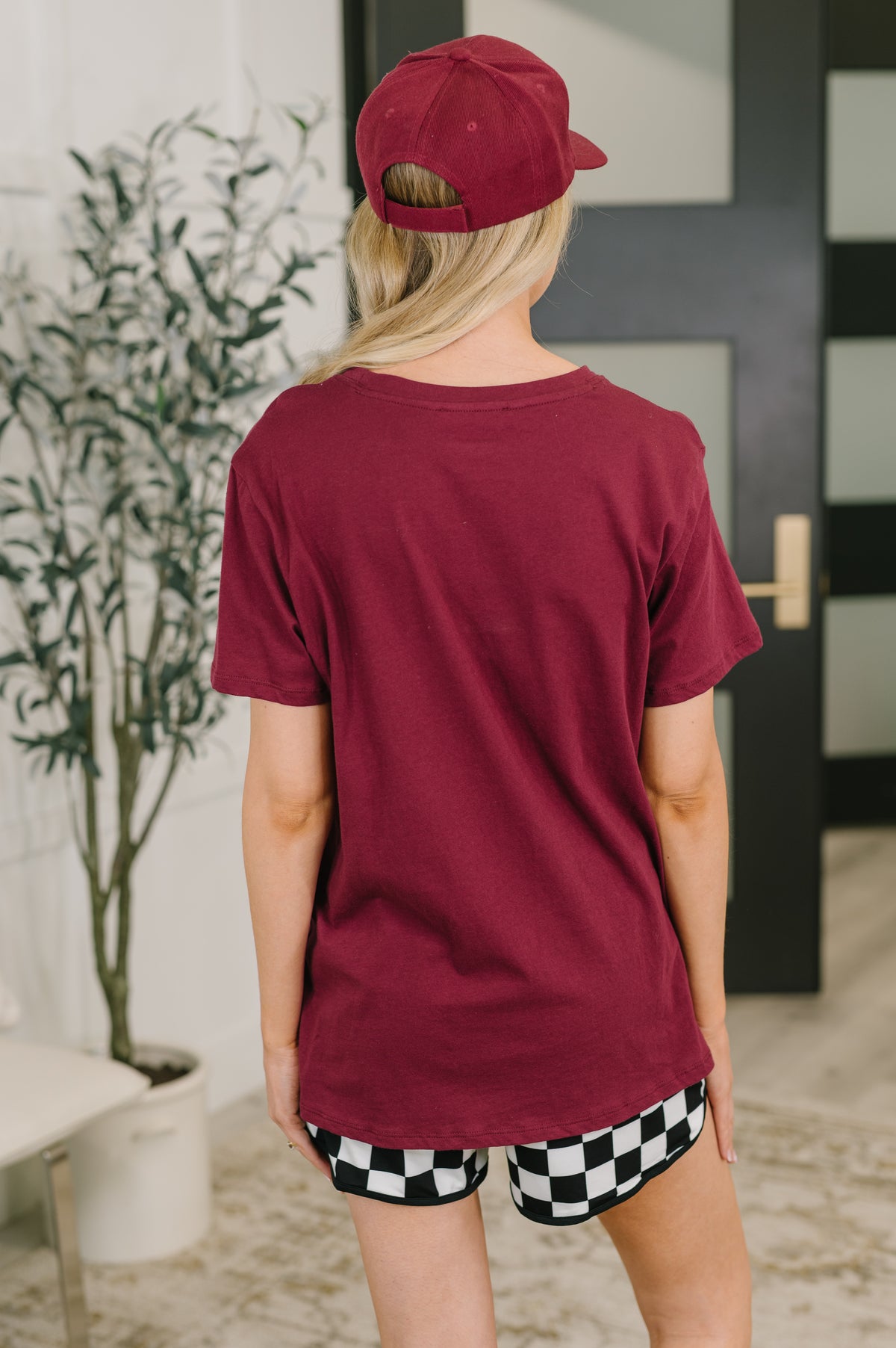 Rest Assured Basic Relaxed Tee in Cabernet - 6/17/2026