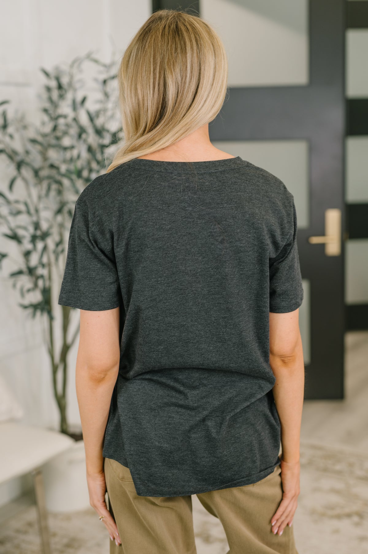 Rest Assured Basic Relaxed Tee in Charcoal - 6/17/2026