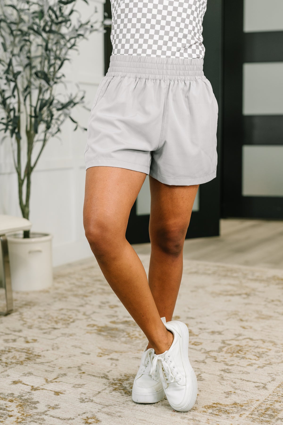 Rile Me Up High Waisted Shorts in Light Grey - 6/24/2026