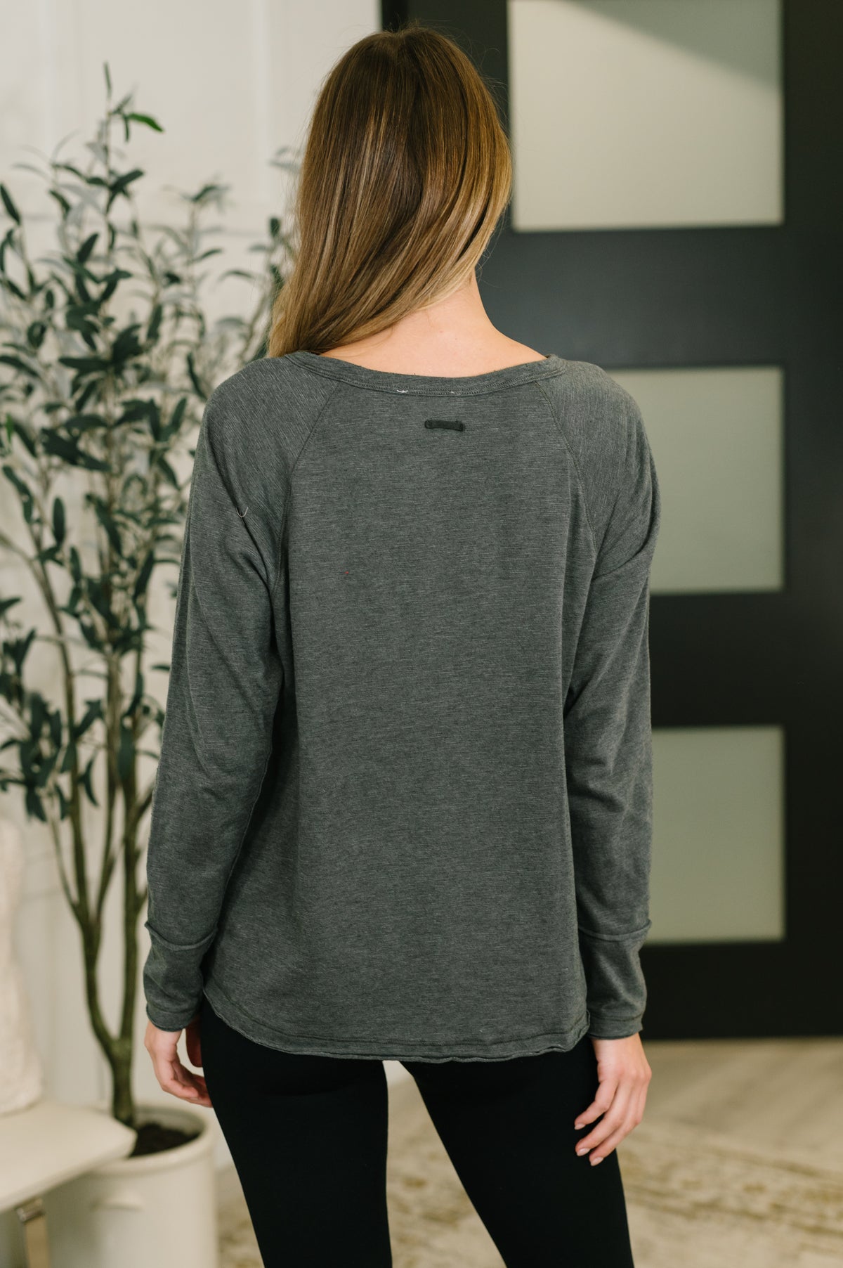 Rooftop View Raglan Sleeve Henley Top - 1/23/2026