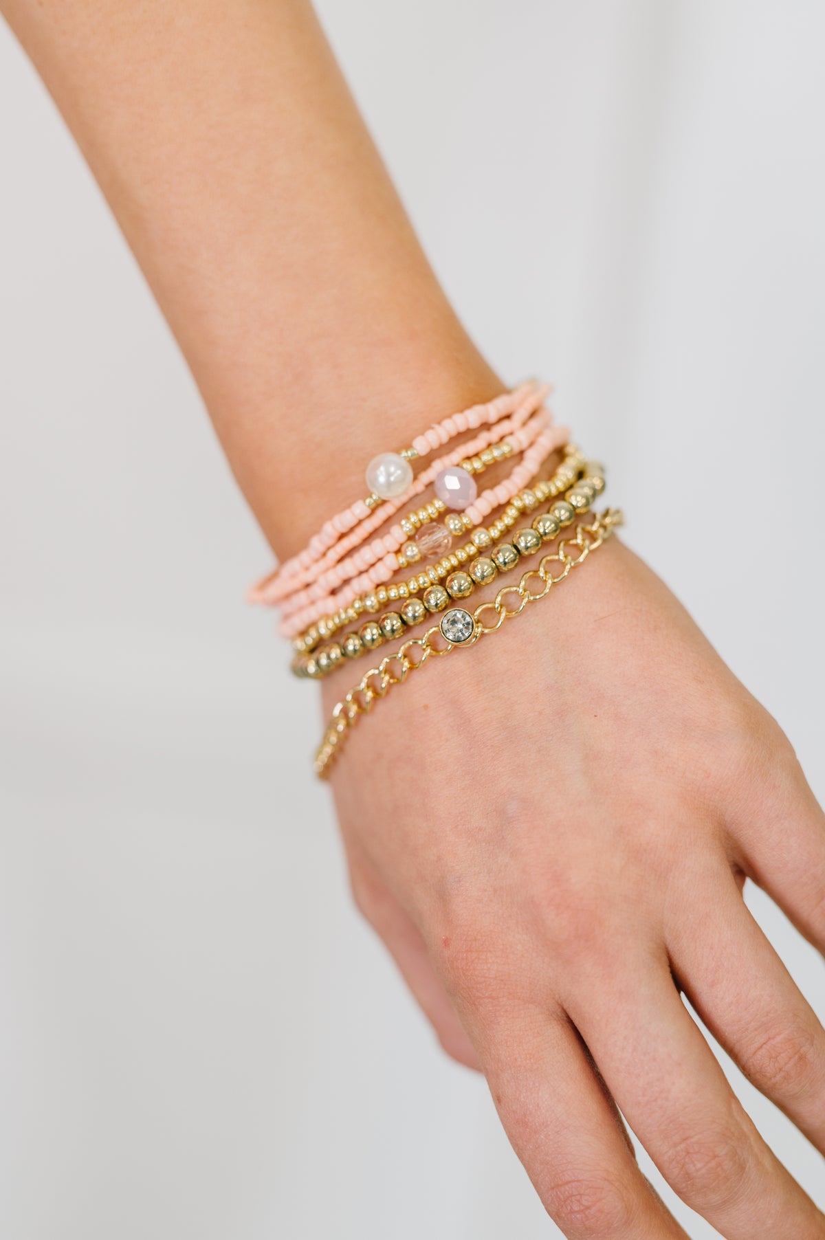 Rose & Radiance Bracelet Set in Pink and Gold - 9/26/2025