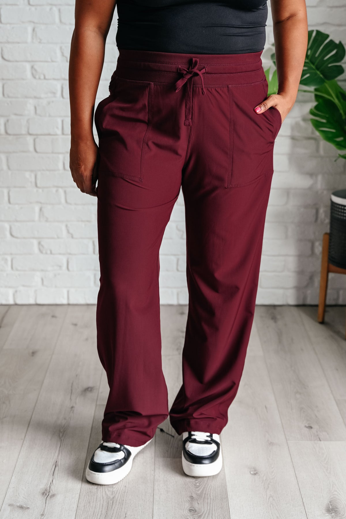 Runner's High Drawstring Joggers in Red Merlot - 8/15/2024