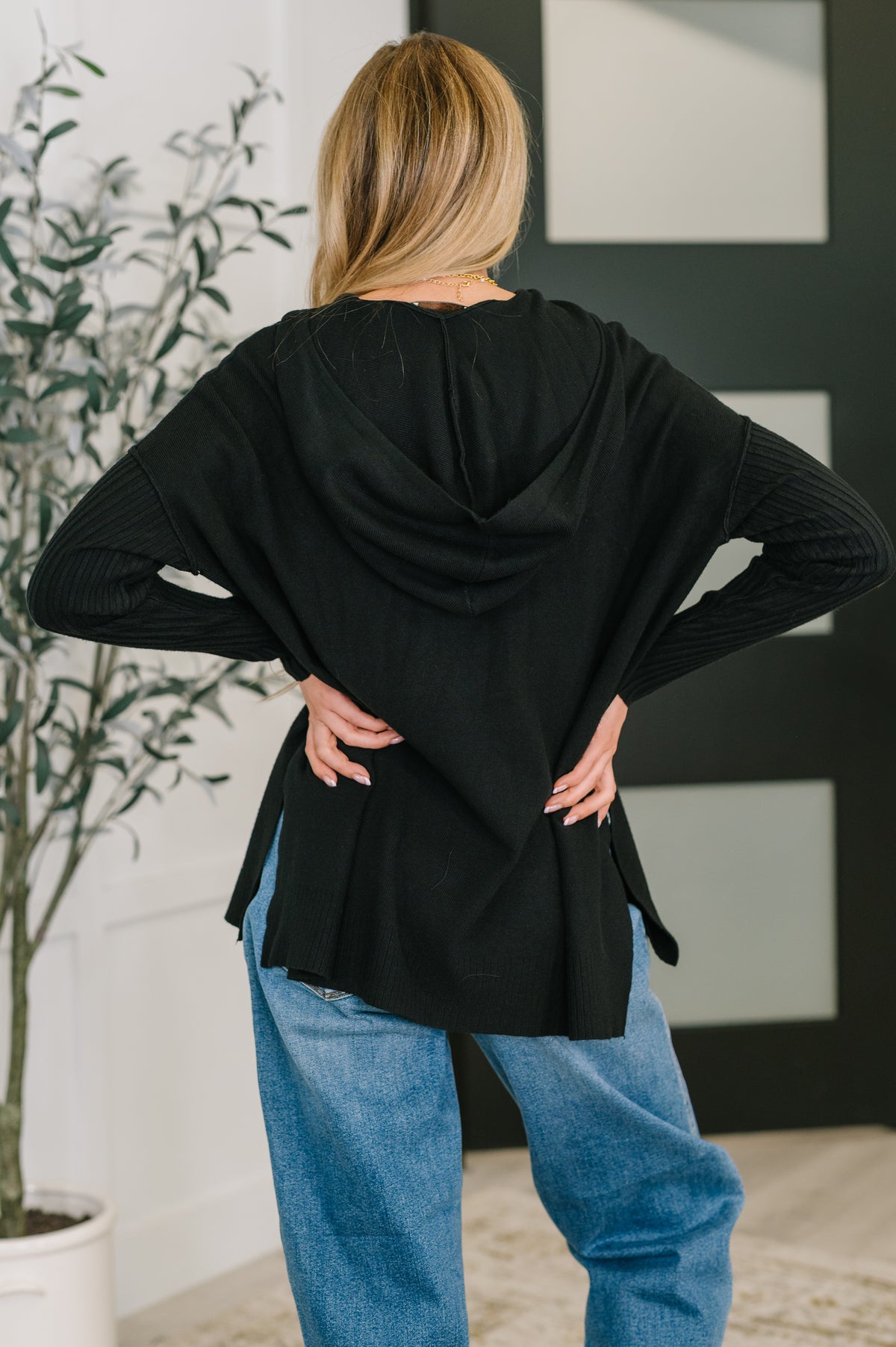 Running Late Hooded Long Sleeve in Black - 10/29/2025