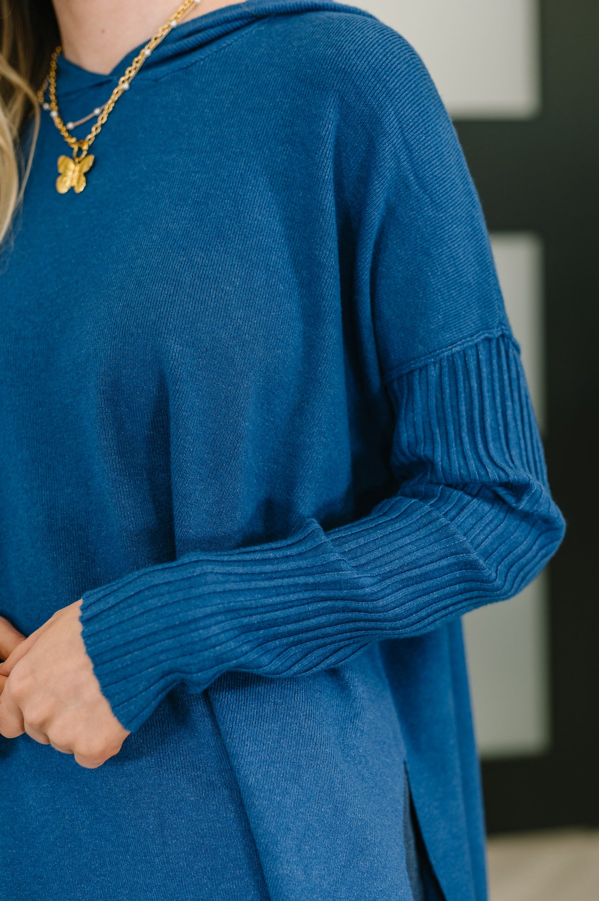 Running Late Hooded Long Sleeve in Light Navy - 10/29/2025
