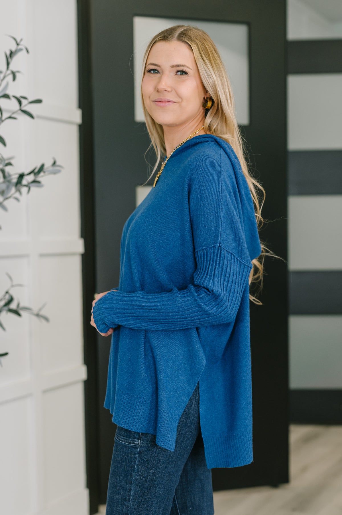 Running Late Hooded Long Sleeve in Light Navy - 10/29/2025