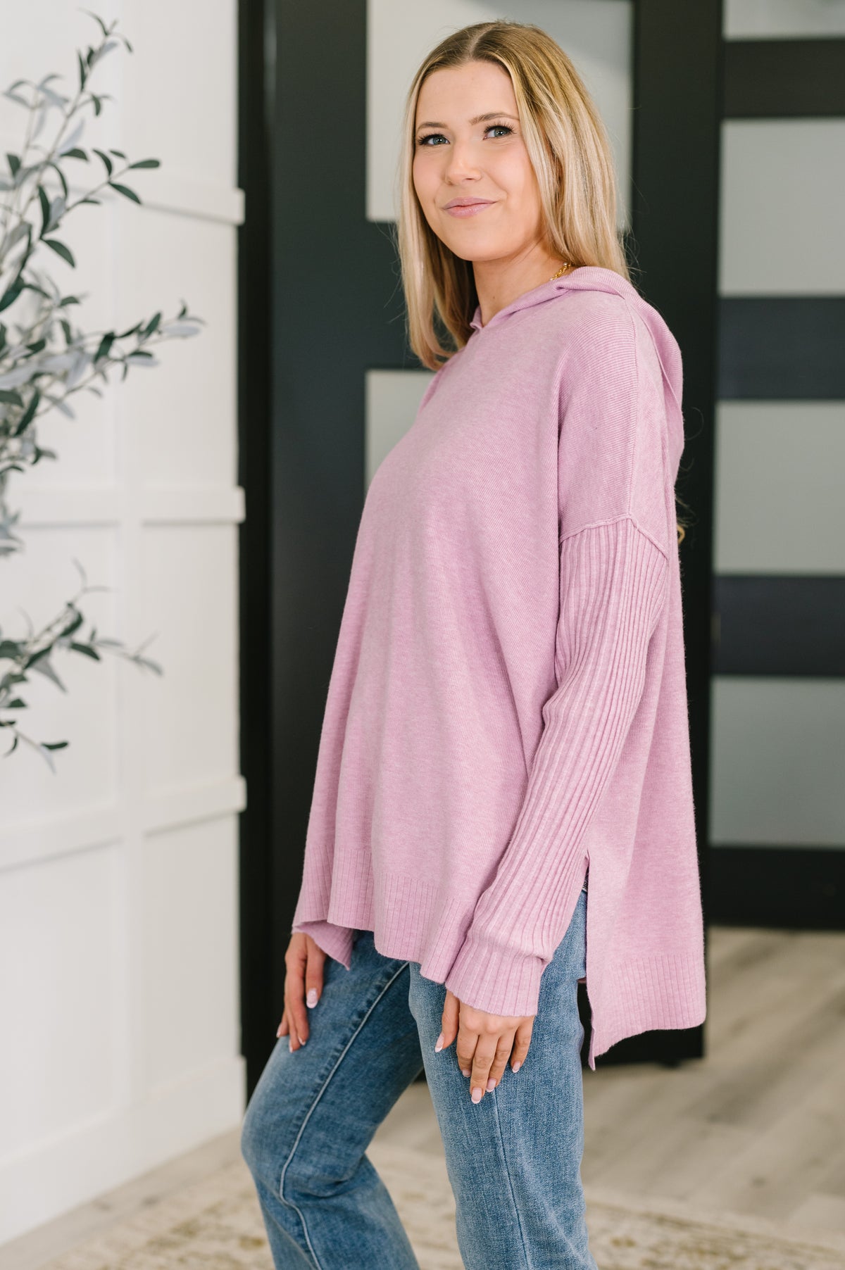 Running Late Hooded Long Sleeve in Mauve - 10/29/2025
