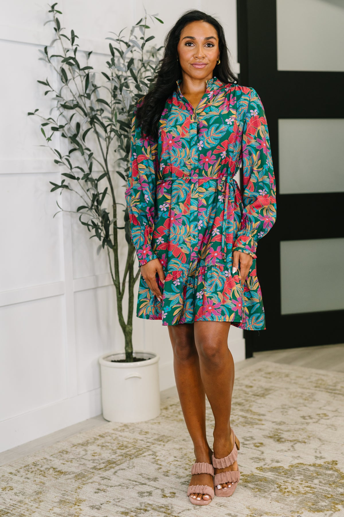 Rustic Retreat Long Sleeve Dress - 10/17/2025