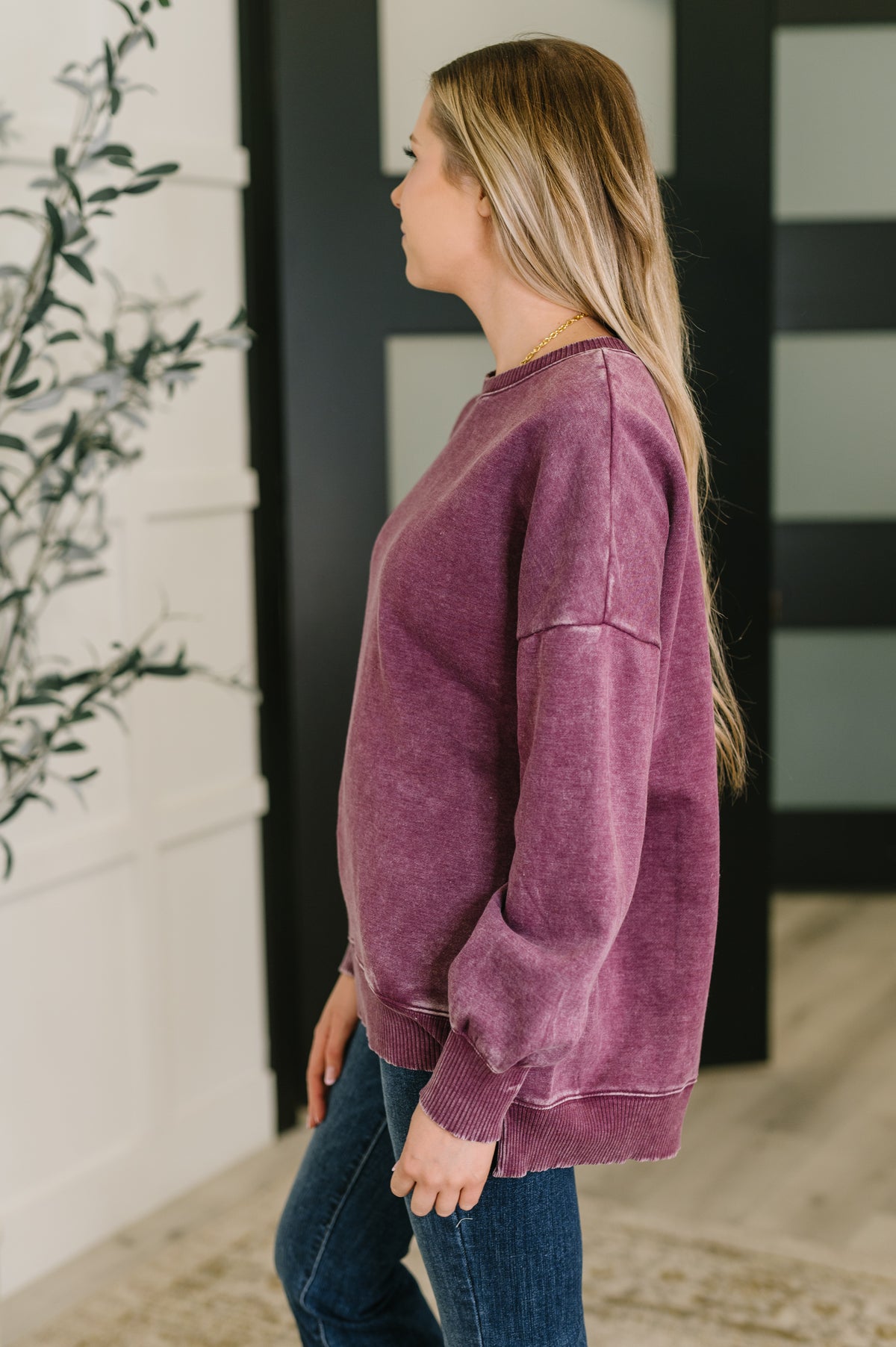 Safe and Secure Mineral Wash Pullover in Eggplant - 9/3/2025