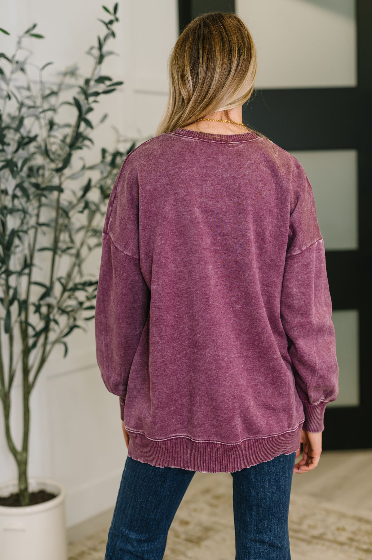 Safe and Secure Mineral Wash Pullover in Eggplant - 9/3/2025