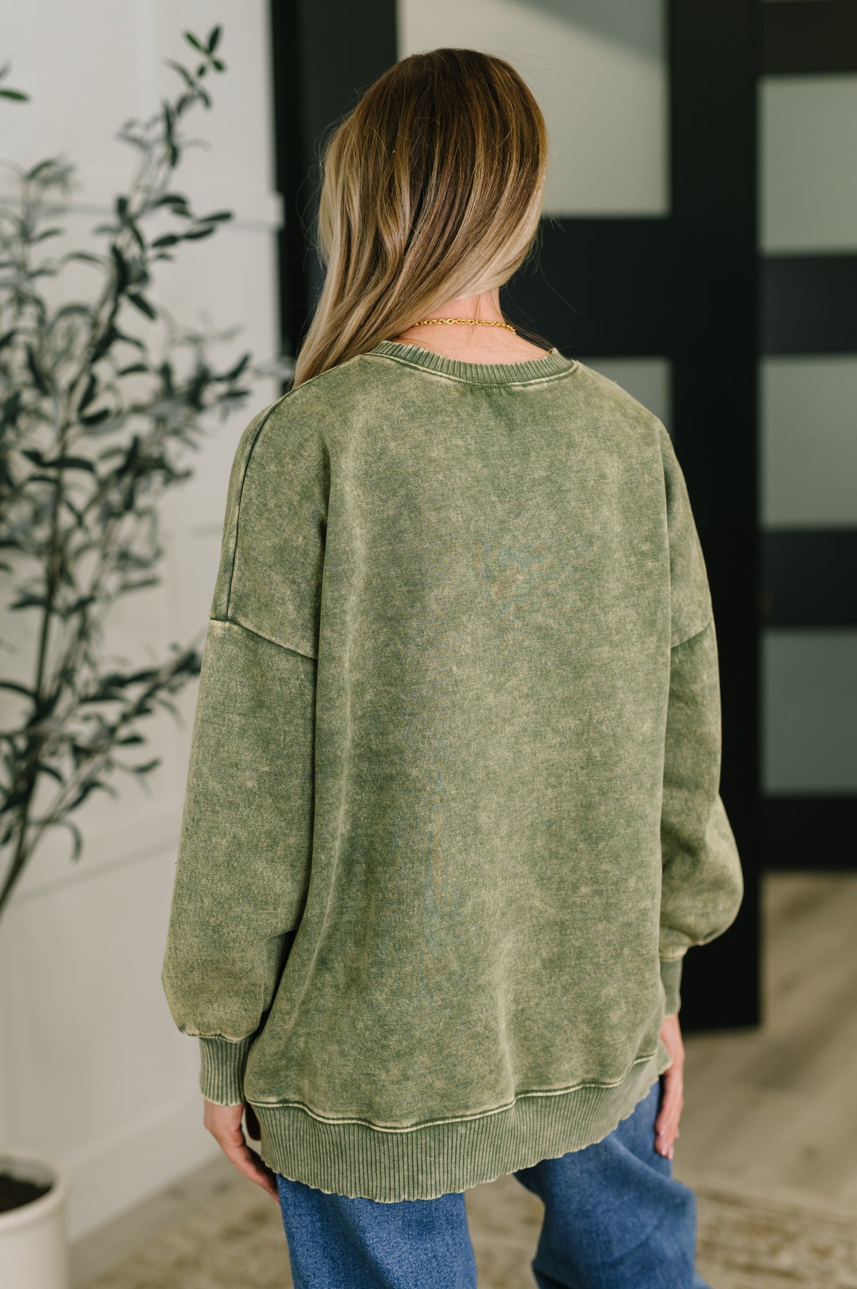 Safe and Secure Mineral Wash Pullover in Light Olive - 9/3/2025
