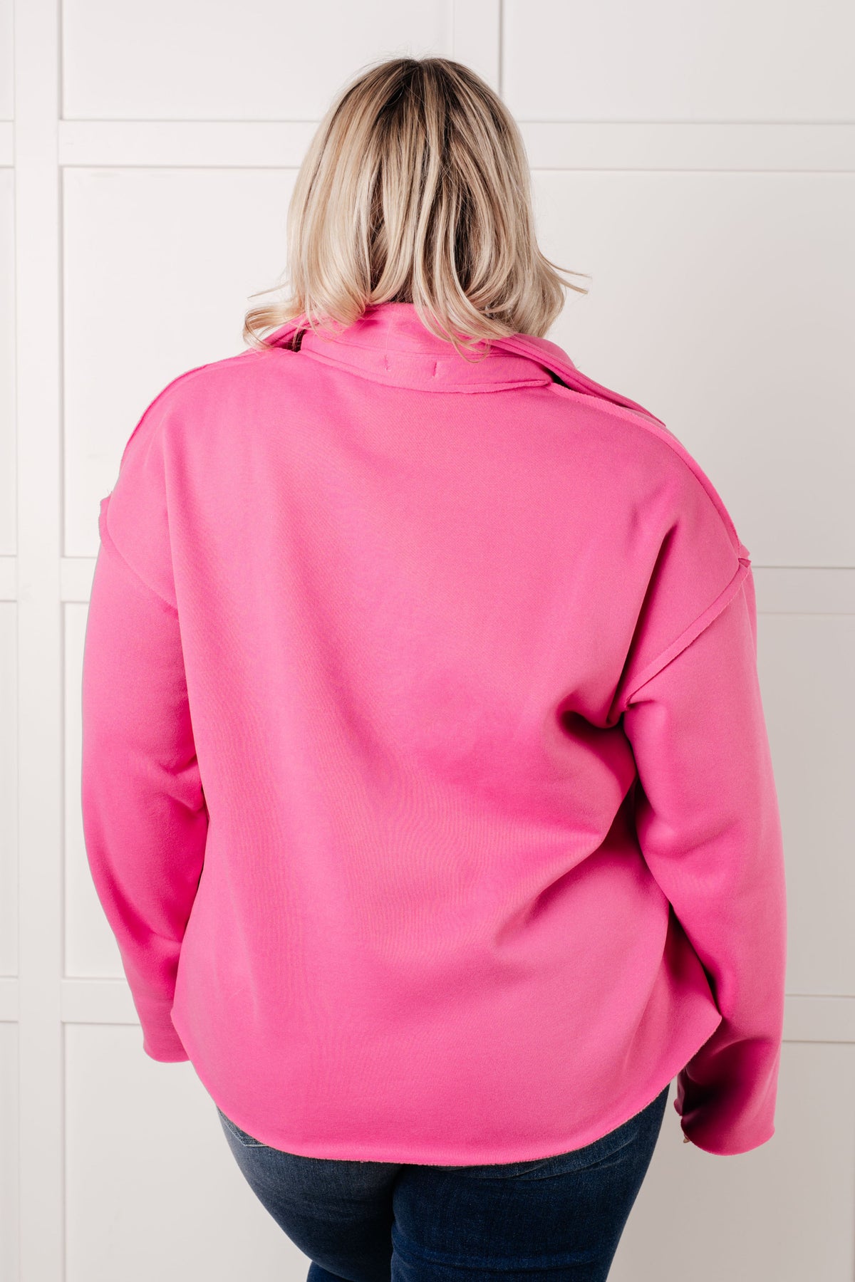 Same Ol' Situation Collared Pullover in Hot Pink - 1/23/2025