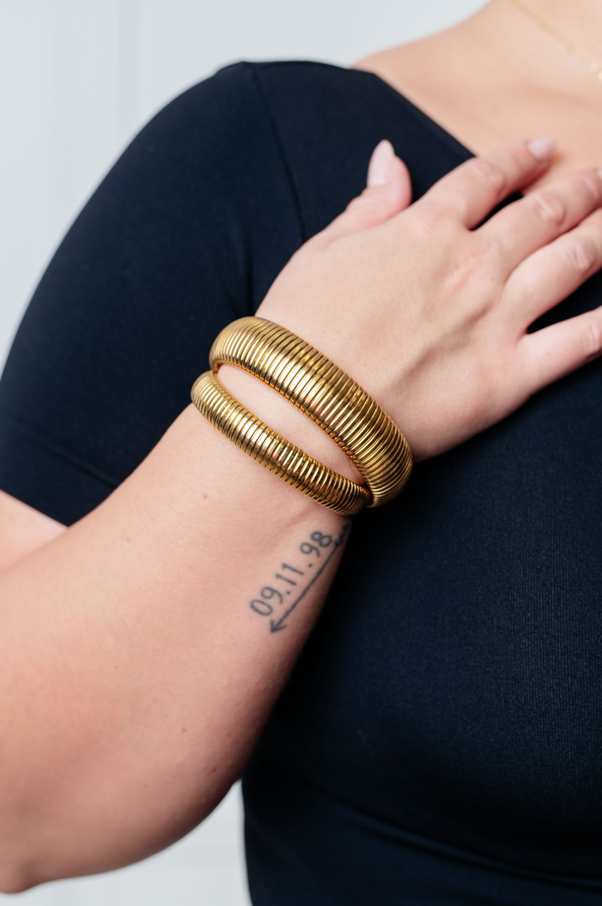 Sassy but Classy Ribbed Bangles in Gold Set of 3 - 11/29/2024