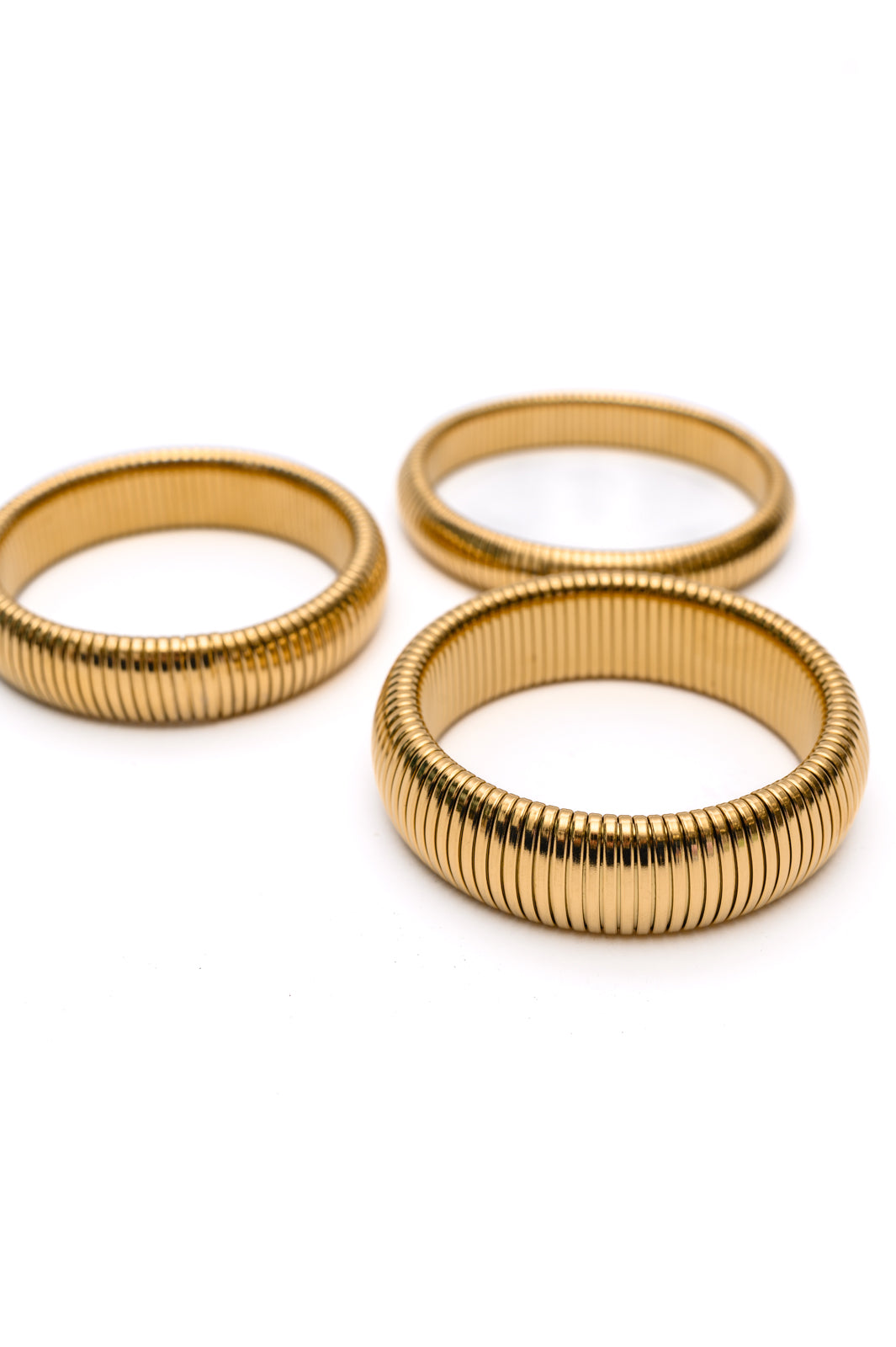 Sassy but Classy Ribbed Bangles in Gold Set of 3 - 11/29/2024