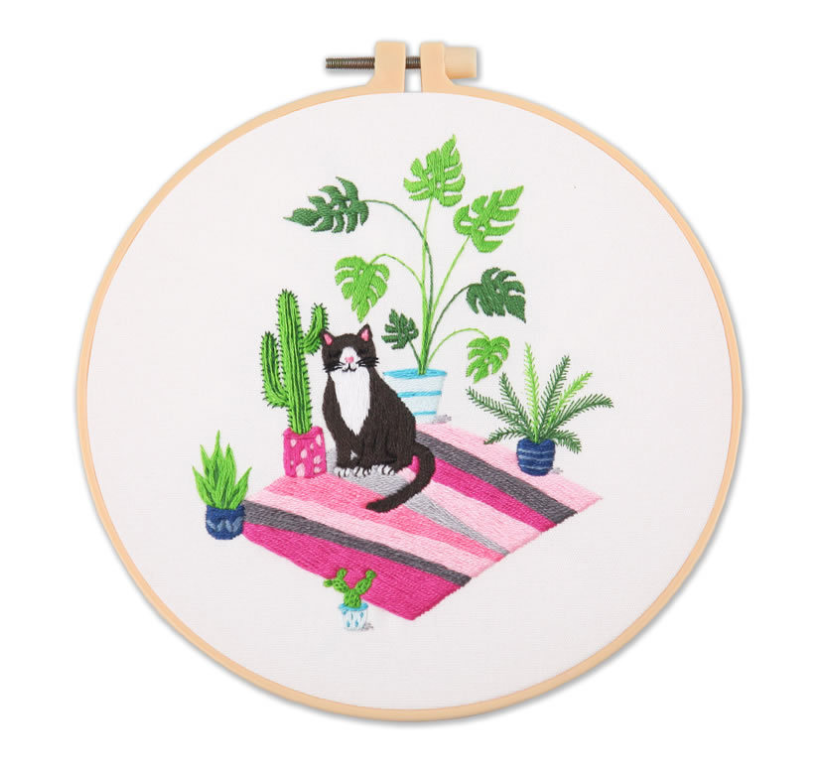 Cute Cat Embroidery Kit Pink Rug - 12/11/2023