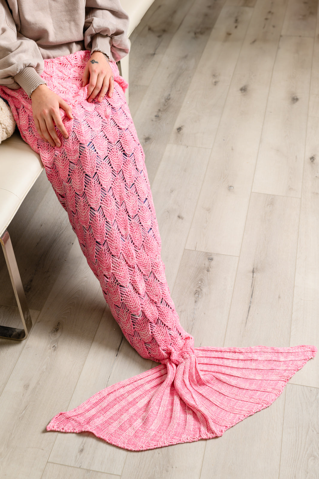 Seaside Magic Chenille Mermaid Tail In Pink - 11/24/2023