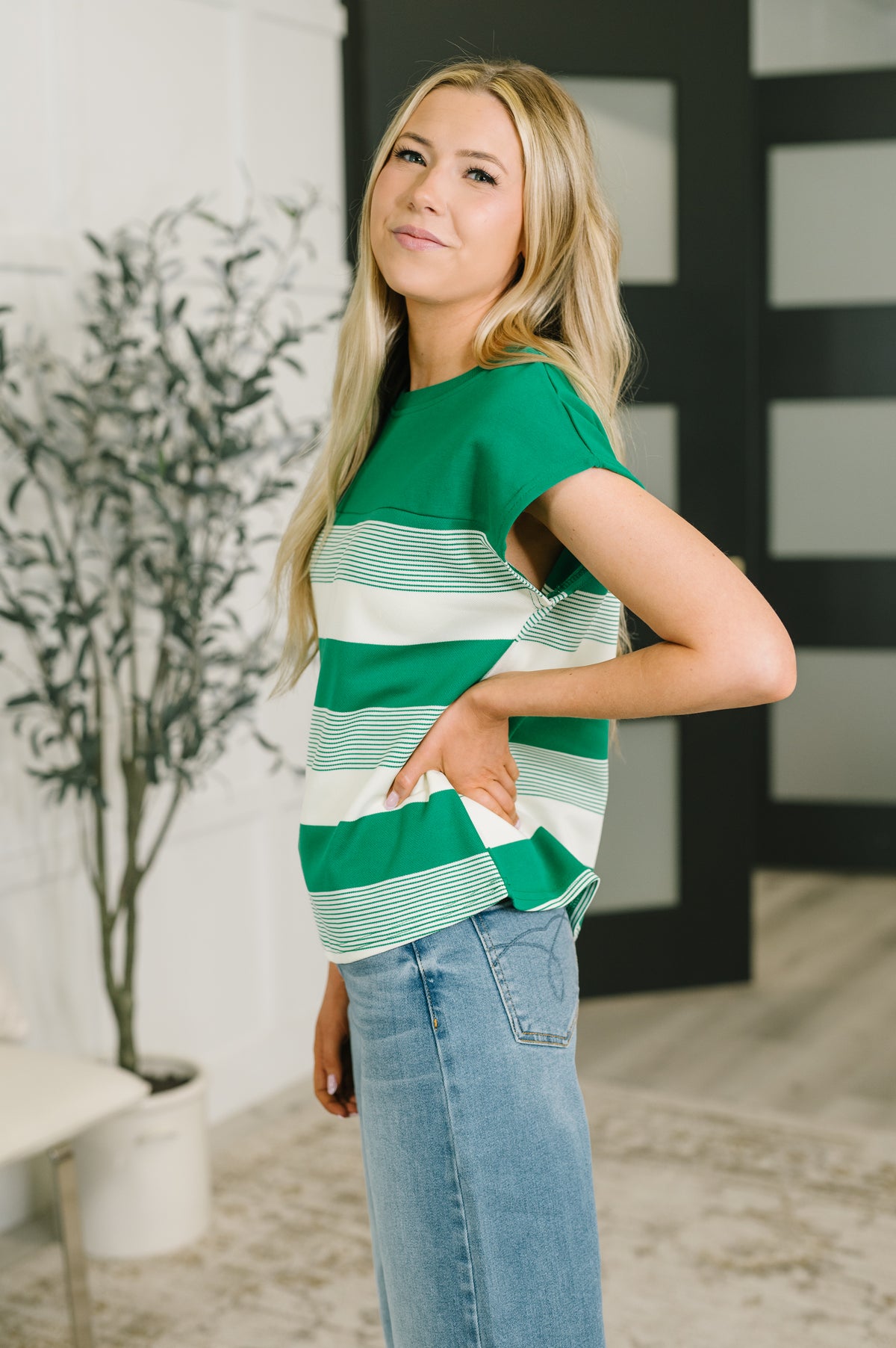 See Me in Action Crew Neck Cap Sleeve Top - 7/17/2026
