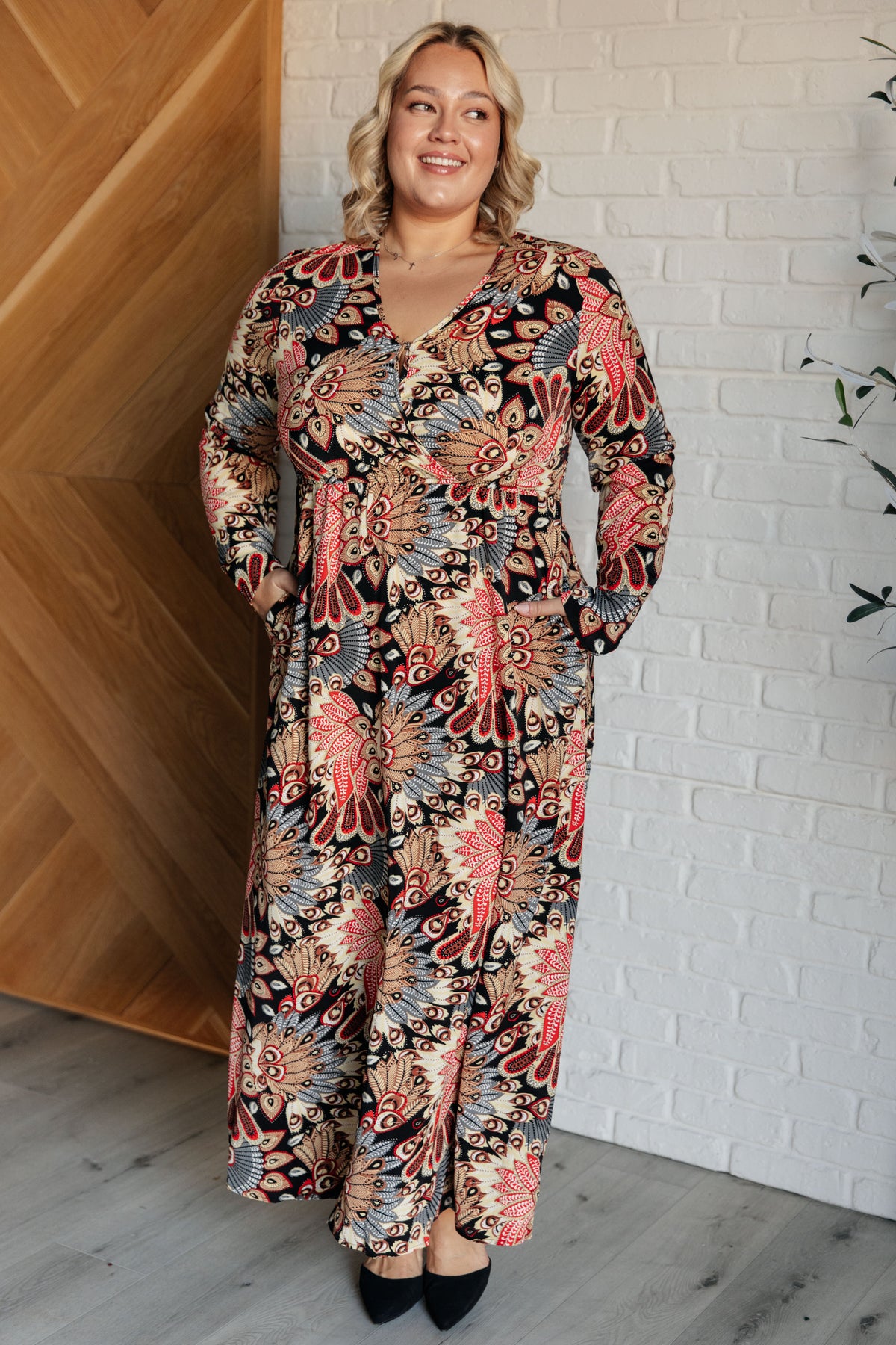 Send it Over Faux Wrap Maxi Dress - 12/3/2024