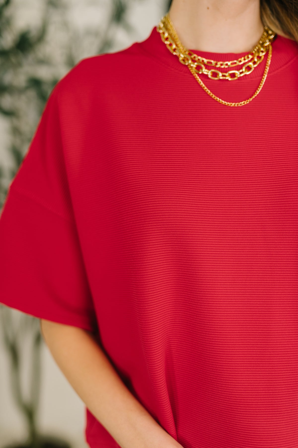 Sense of Clarity Boxy Top in Ruby- 3/4/2026