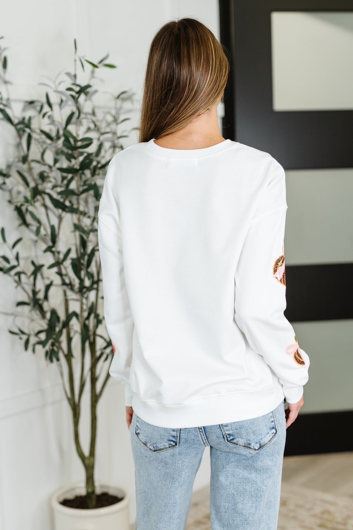 PREORDER: Sequin Pumpkin Bow Pullover - Ships in 4 weeks