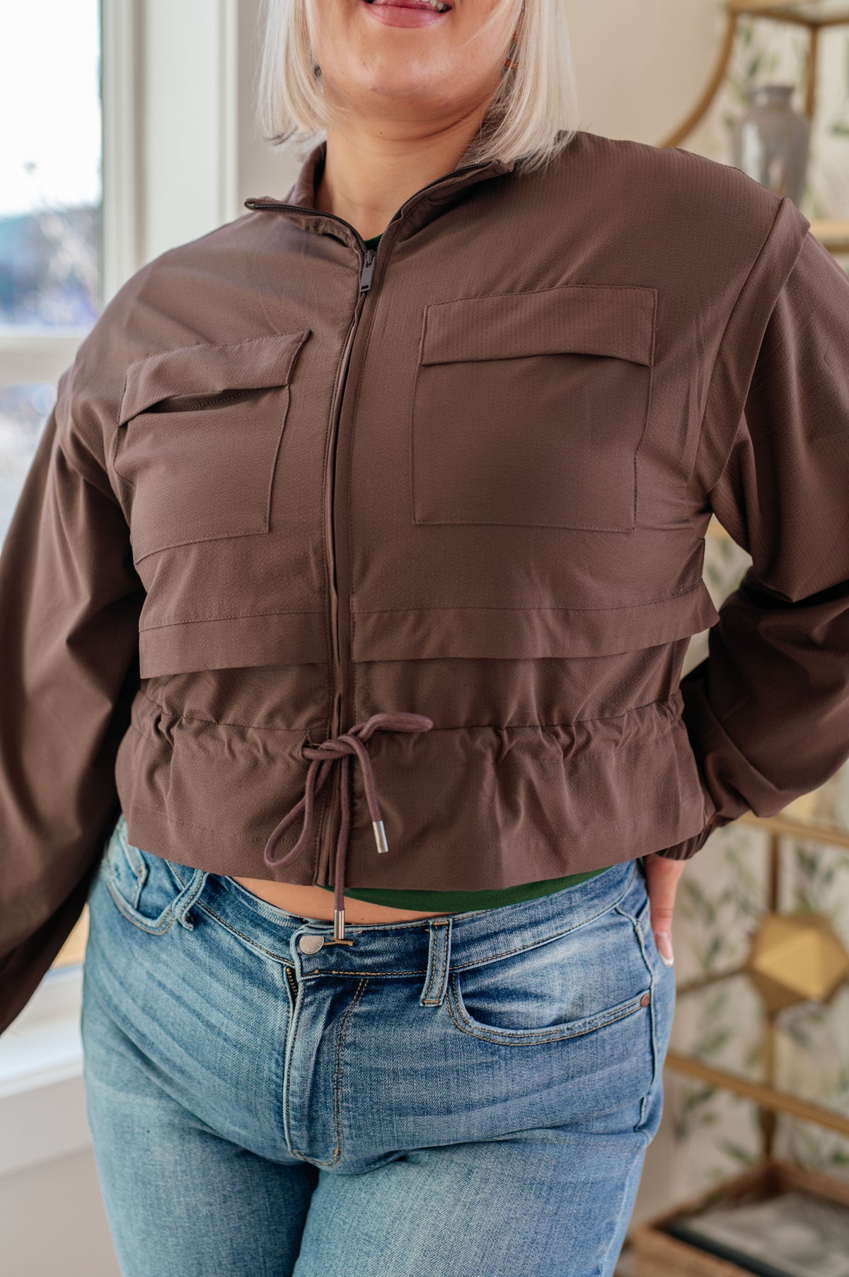 She's Got Game Cropped Jacket in Brown - 12/22/2025