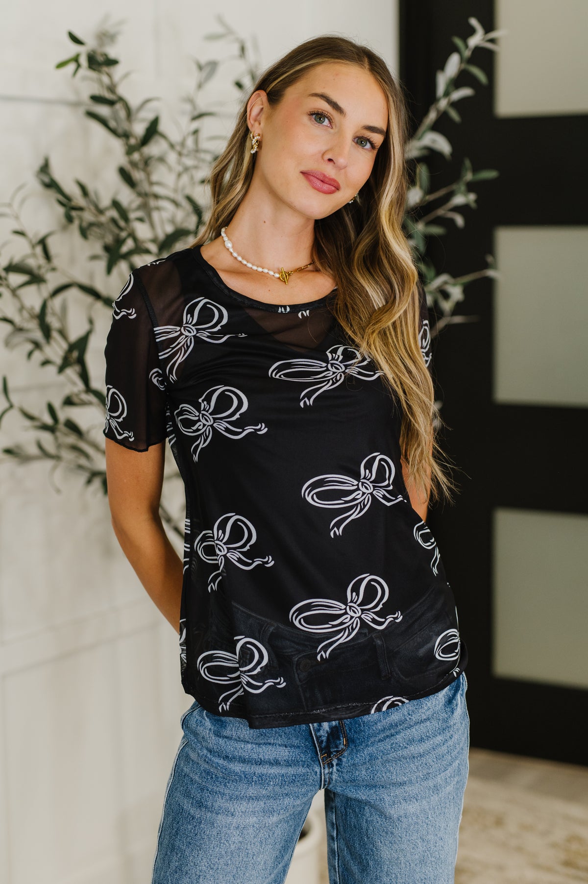 PREORDER: Sheer Bow Layering Top - Ships in 2-3 weeks