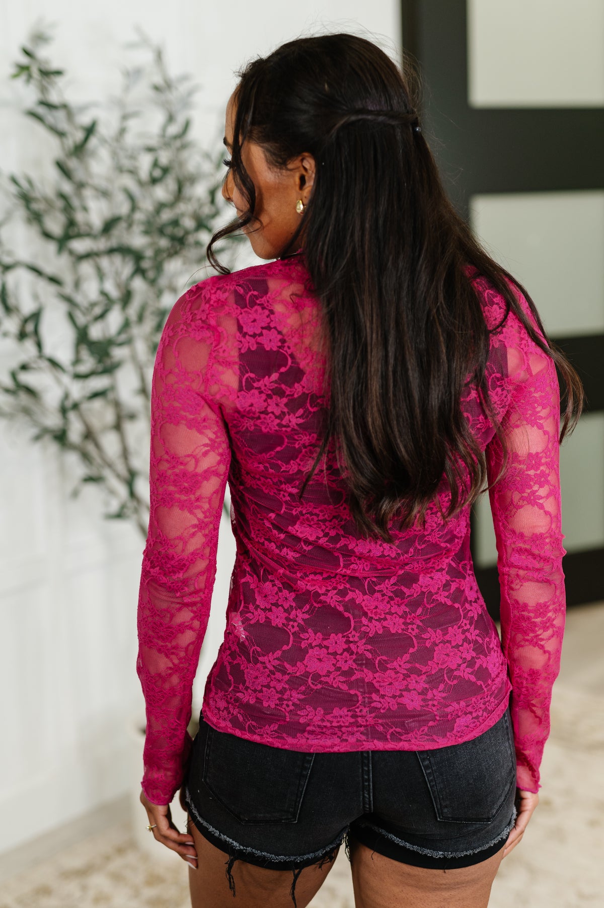 Sheer Intentions Lace Layering Top Fuchsia - 6/13/2025 NEW