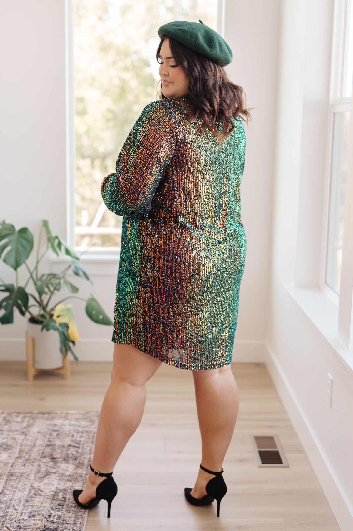 Shimmering Splendor Sequin Shirt Dress - 11/7/2024